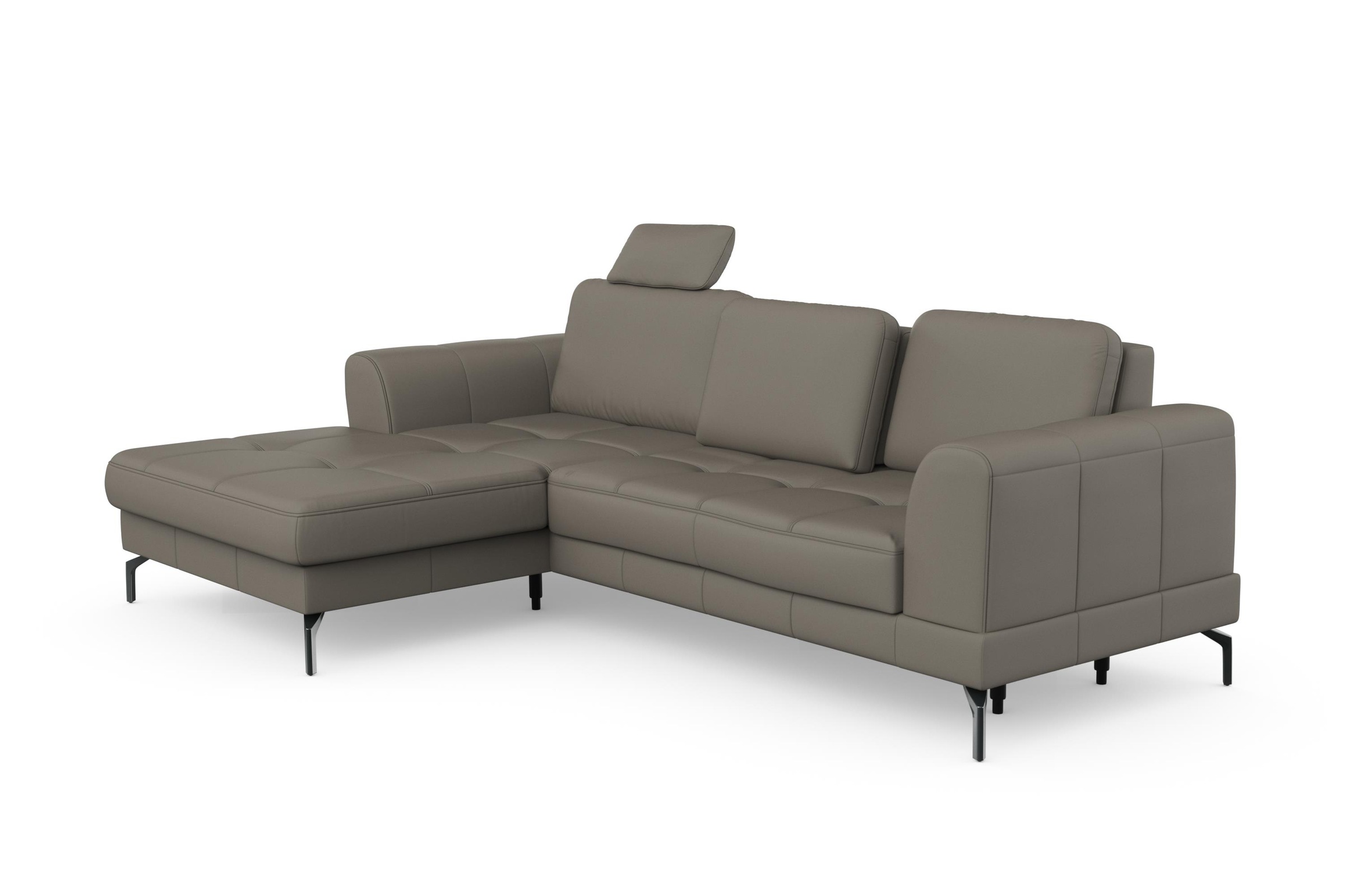 sit&more Ecksofa »Bendigo L-Form«, inklusive Sitztiefenverstellung, Bodenfreiheit 15 cm, 2 Fußfarben