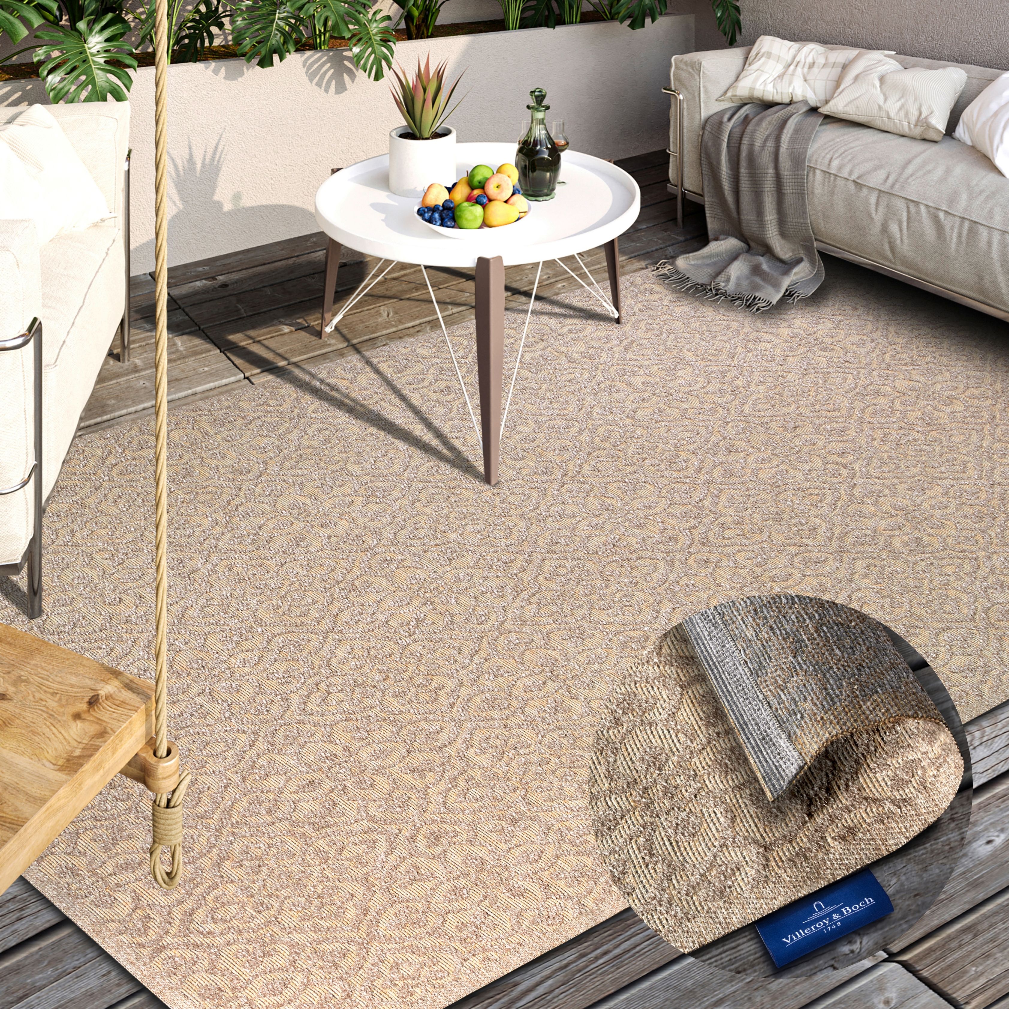 Villeroy & Boch "Julie" rechteckig 4 mm Höhe In-& Outdoor, Flachgewebe, wetterfest, Terrasse, Balkon, modern, Trend