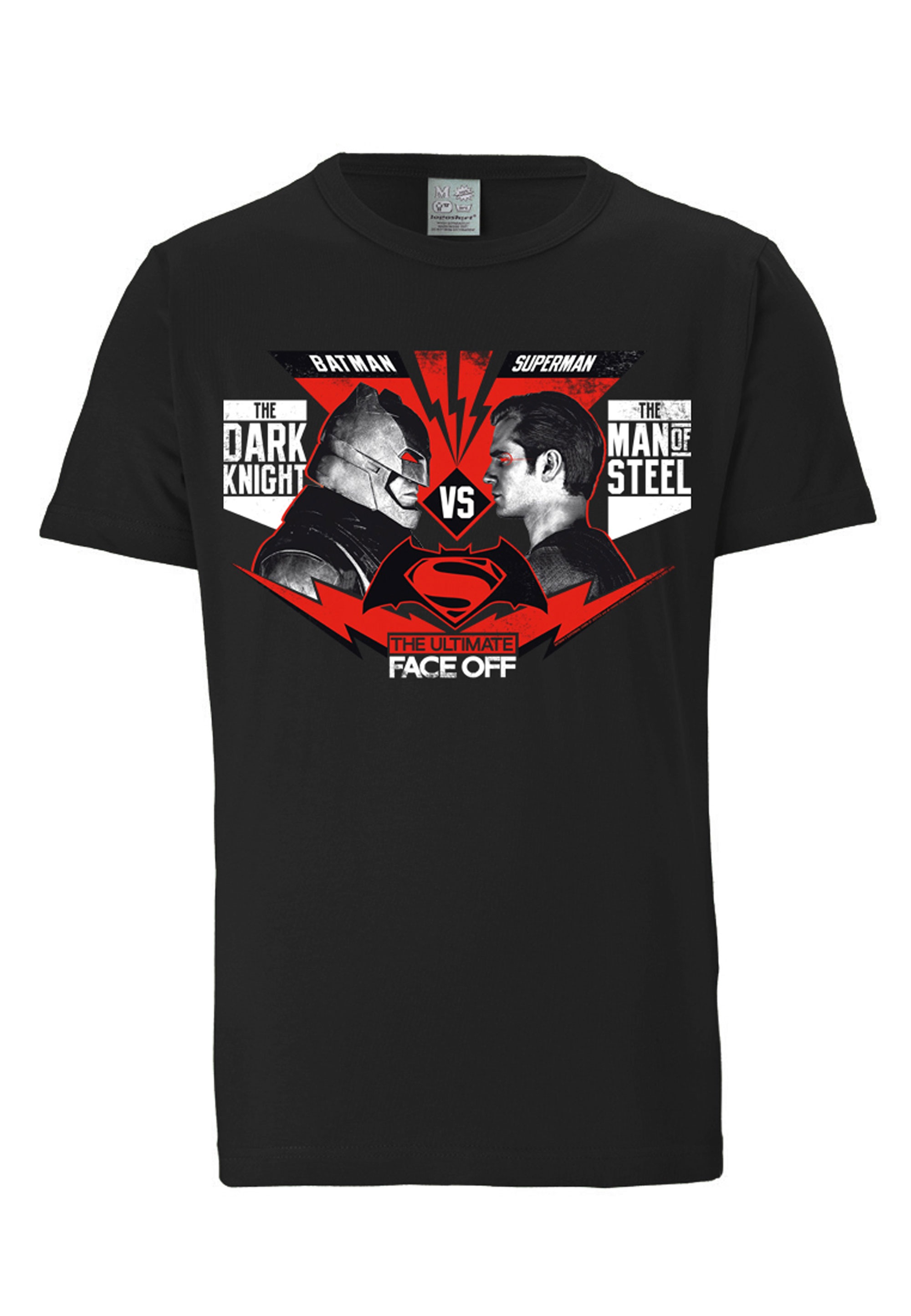 LOGOSHIRT T-Shirt »Batman vs Superman - Face Off«, mit großem Superhelden-Print