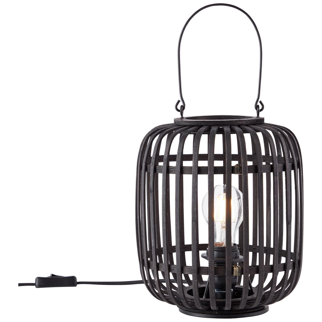 Brilliant Tischleuchte »Woodrow«, 1 flammig, Leuchtmittel E27 | ohne Leuchtmittel, 27cm holz dunkel/schwarz