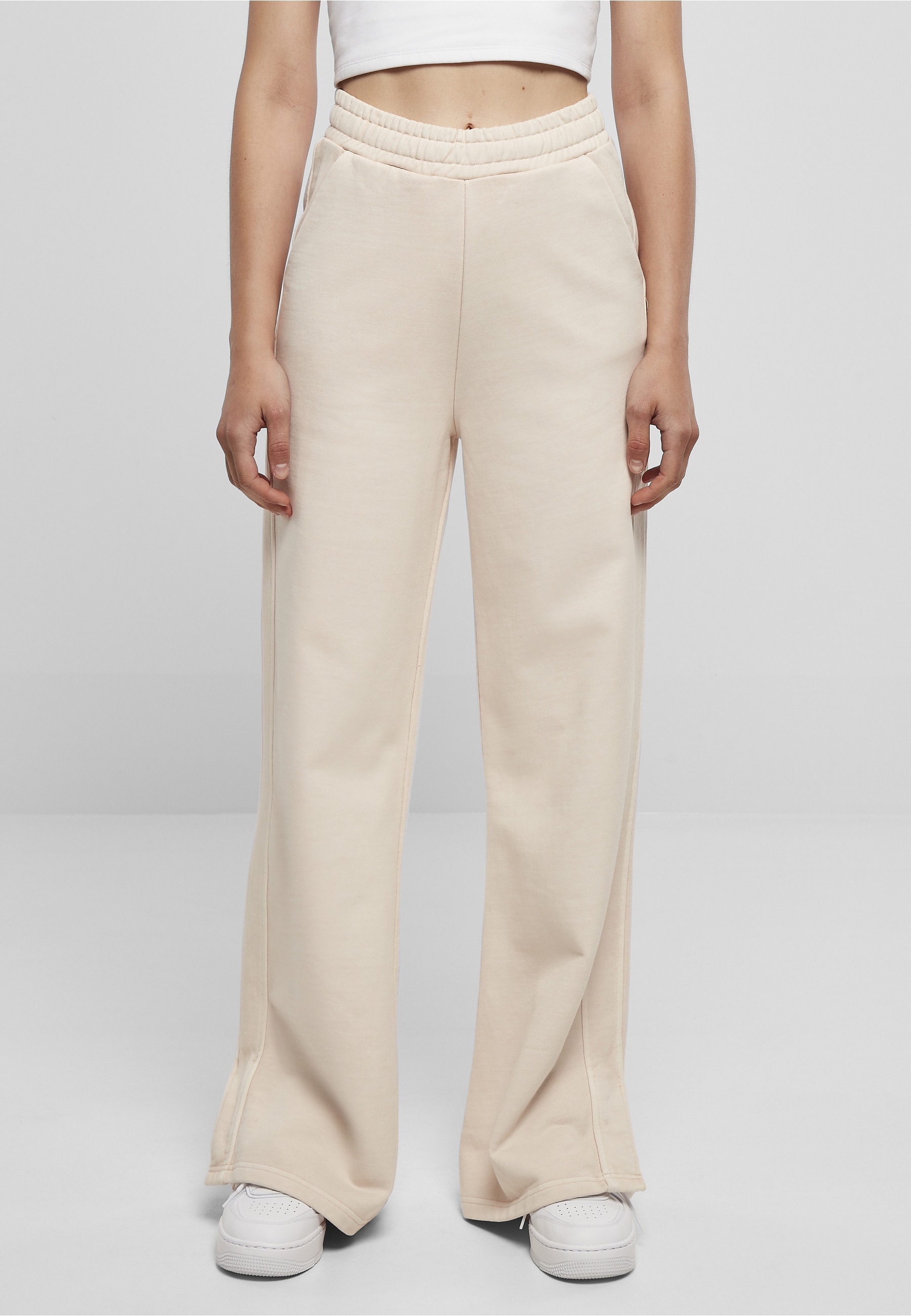 URBAN CLASSICS Jogginghose »Urban Classics Damen Ladies Heavy Terry Garment Dye Slit Pants«