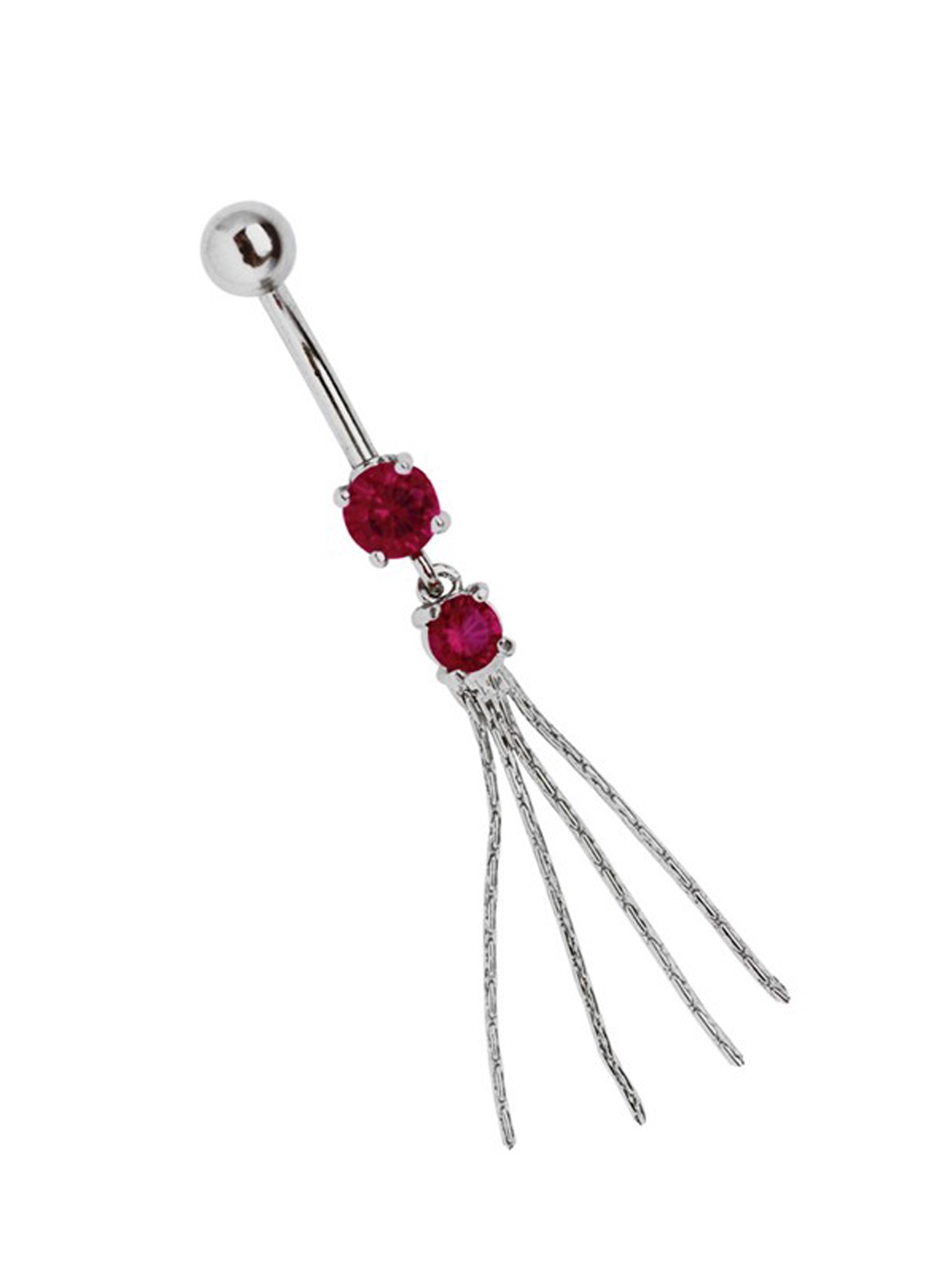 Adelia´s Bauchnabelpiercing »Piercing  Piercing Bauchnabelpiercing« Titan Banane pink Doppelsteinhänger mit 4 Gliederketten
