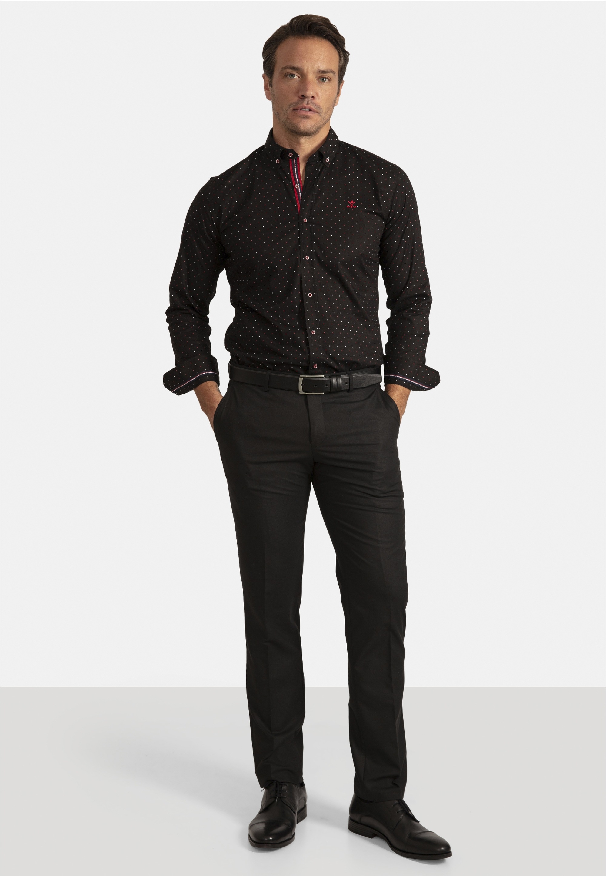 SIR RAYMOND TAILOR Langarmhemd »Risor«, in gepunktetem Design