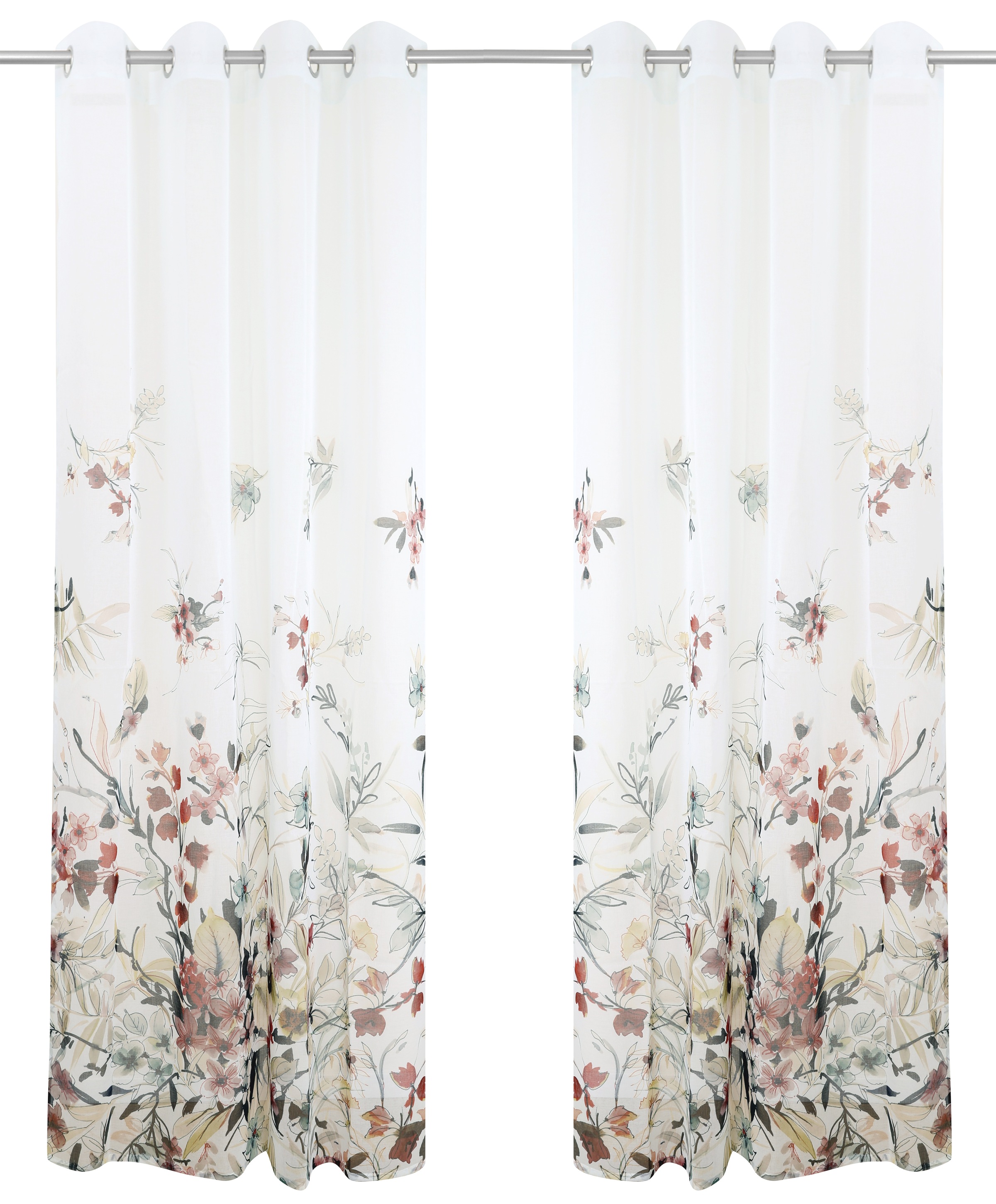 Home affaire Gardine "Friesach" Ösen 1 Stk. tlg. mit Blumenmuster günstig online kaufen