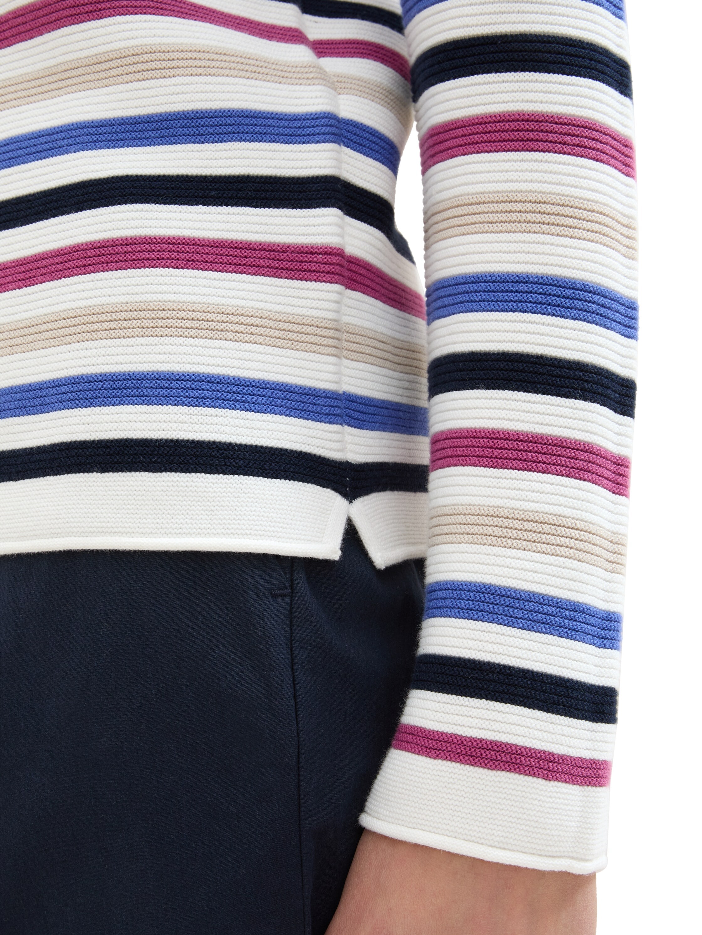TOM TAILOR Strickpullover, in Streifen Stuktur