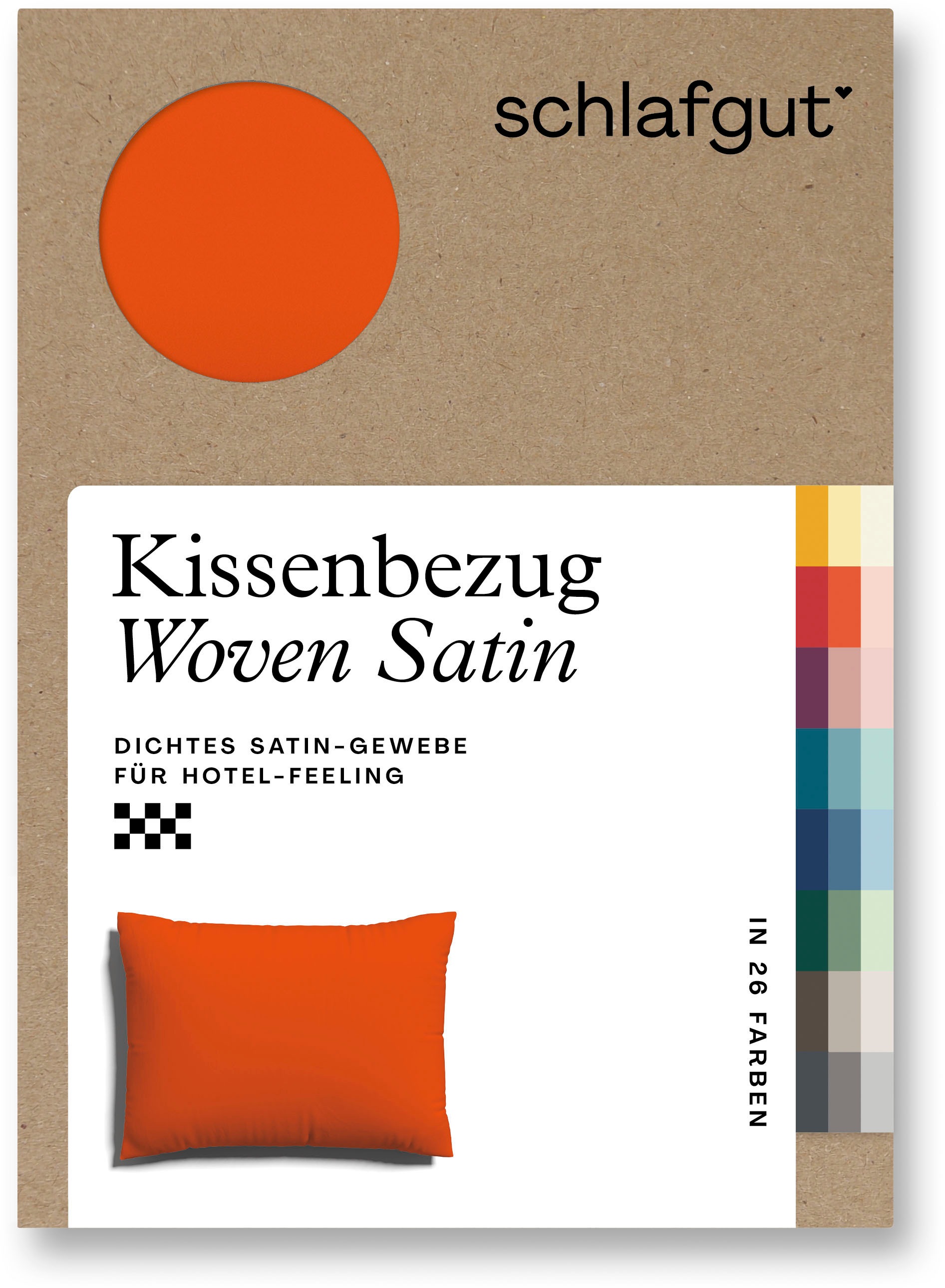 Schlafgut Kissenbezug »Woven Satin aus Mako-Baumwolle, langlebig, pflegeleicht, dicht gewebt«, (1 St.), Kissenhülle mit Reißverschluss, passender Bettbezug erhältlich