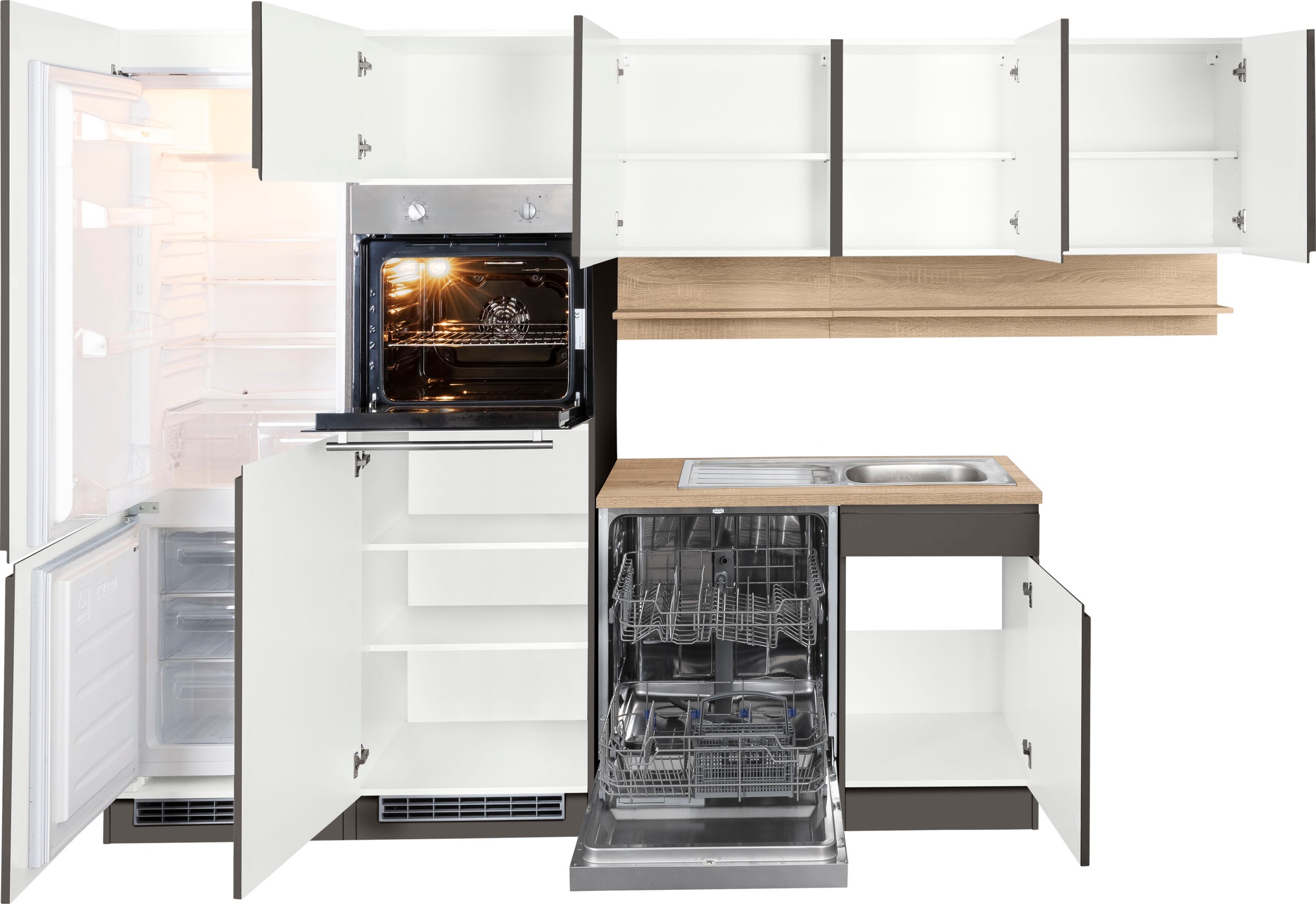 KOCHSTATION Winkelküche »KS-Virginia«, Stellbreite 290/190 cm cm, wahlweise mit Induktion
