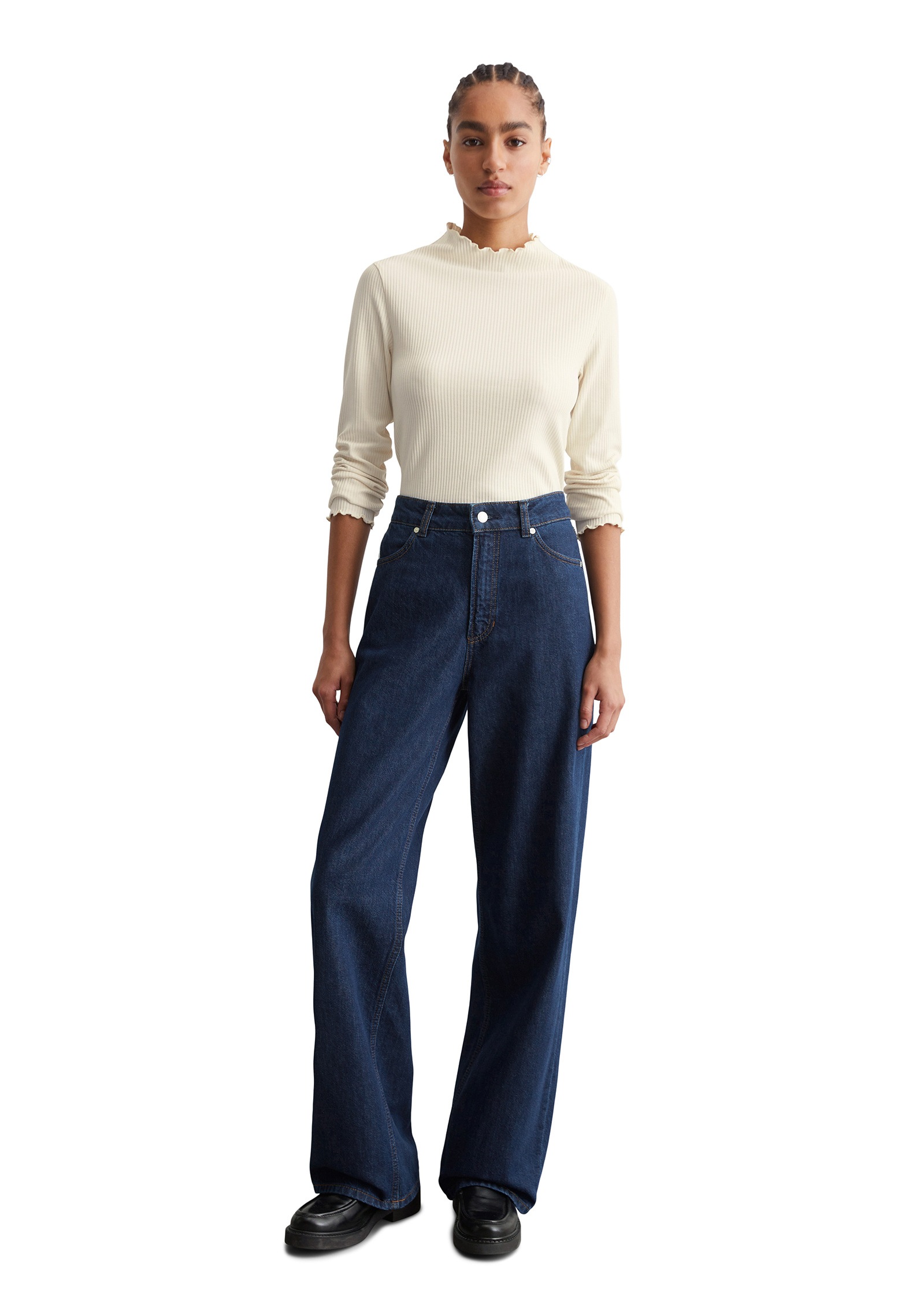 Marc O'Polo DENIM Weite Jeans »aus dunkelblauem Rigid Denim«