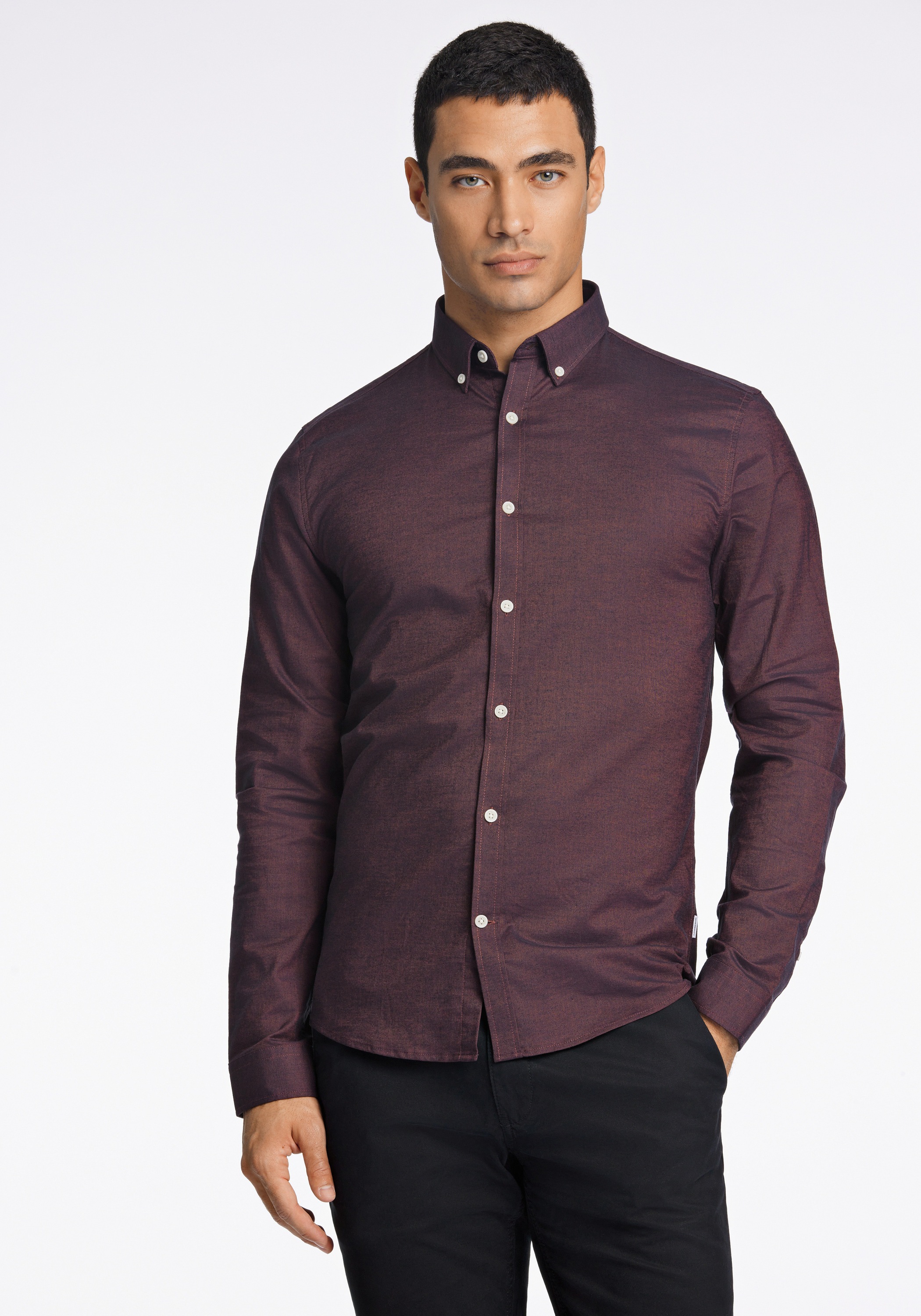 LINDBERGH Businesshemd "Oxford-Hemd (Langarm) Relaxed Fit"