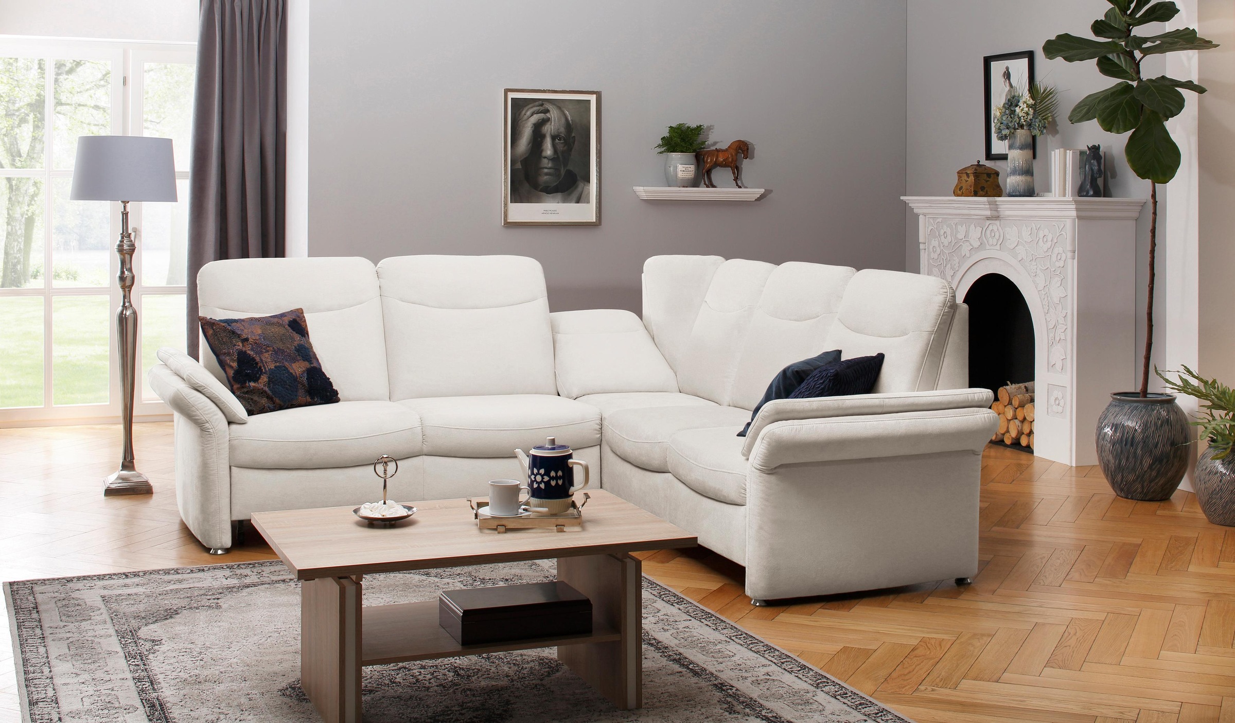 Home affaire Ecksofa »Tahoma L-Form«, mit Armlehnfunktion, wahlweise Bettfunktion, Schublade, Relaxfunktion