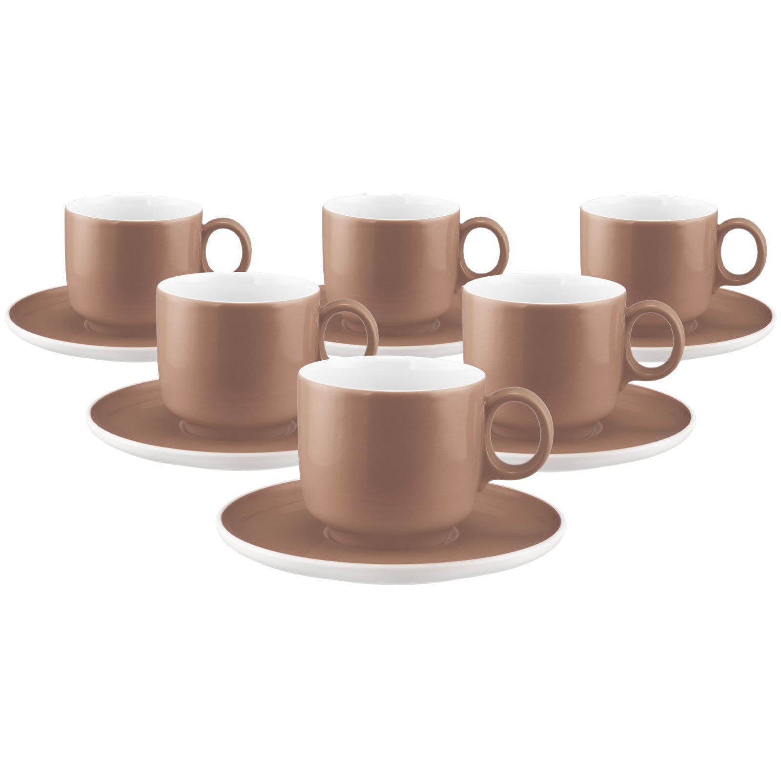 Seltmann Weiden Tasse »Cappuccinotassen mit Untertassen Sento Home Pure Colors 300 ml 6er Set« Spülmaschinengeeignet, Mikrowellengeeignet, Ofenfest, Salamandergeeignet, Kühlschrankgeeignet, Gefrierschrankgeeignet