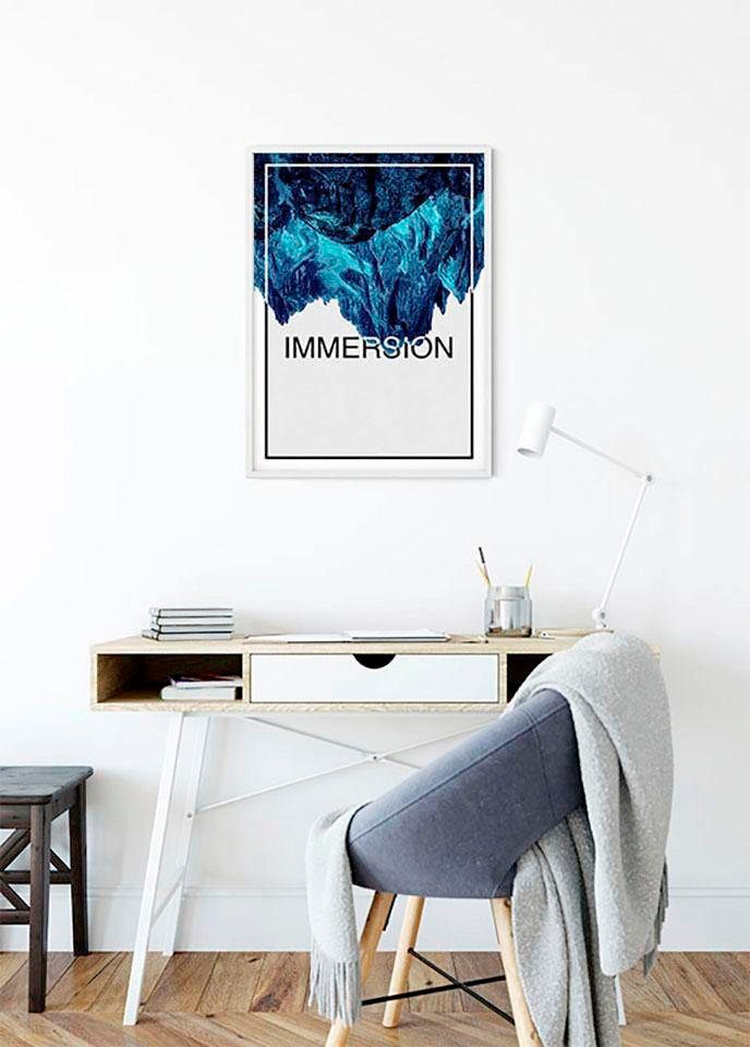 Bild KOMAR "Immersion Blue", bunt (farbe bild(er): bunt), B:50cm H:70cm, Holz, Papier, Bilder, Bild, Wandbild zur Dekoration - ohne Rahmen 2