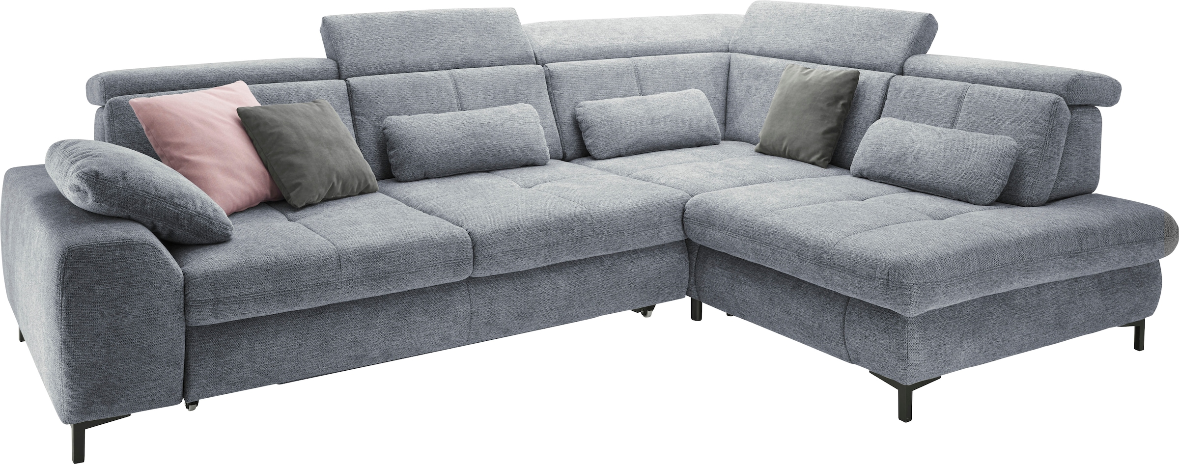 set one by Musterring Ecksofa »SO 3400 Sitzhöhe 47cm oder 49cm, Sitztiefe verstellbar, B/T 317/220 cm«, Kaltschaumpolsterung, Flachgewebe, whlw. mit weiteren Funktionen