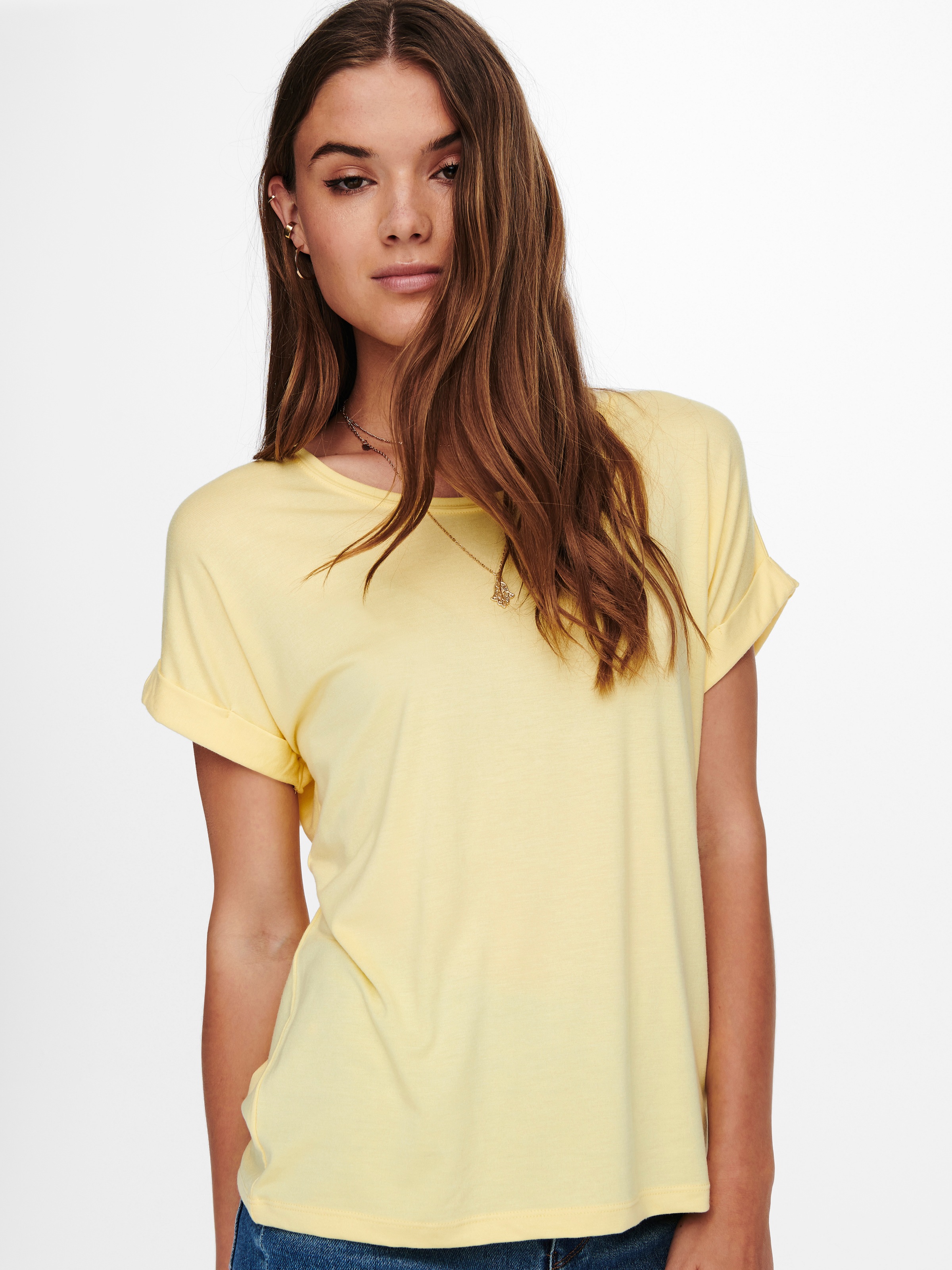 ONLY T-Shirt "ONLMOSTER S/S O-NECK TOP NOOS JRS", mit Aufschlag am Arm günstig online kaufen
