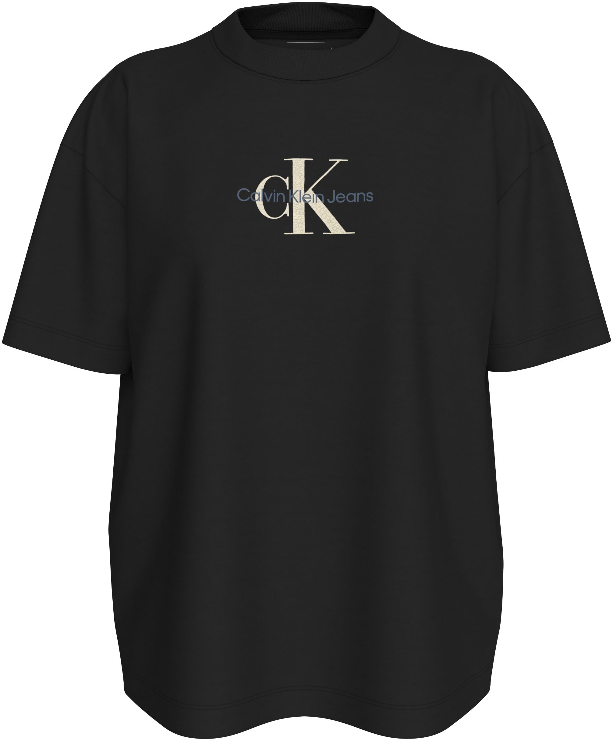 Calvin Klein Jeans T-Shirt »TEXTURED MONOLOGO BOYFRIEND TEE«, mit Logodruck