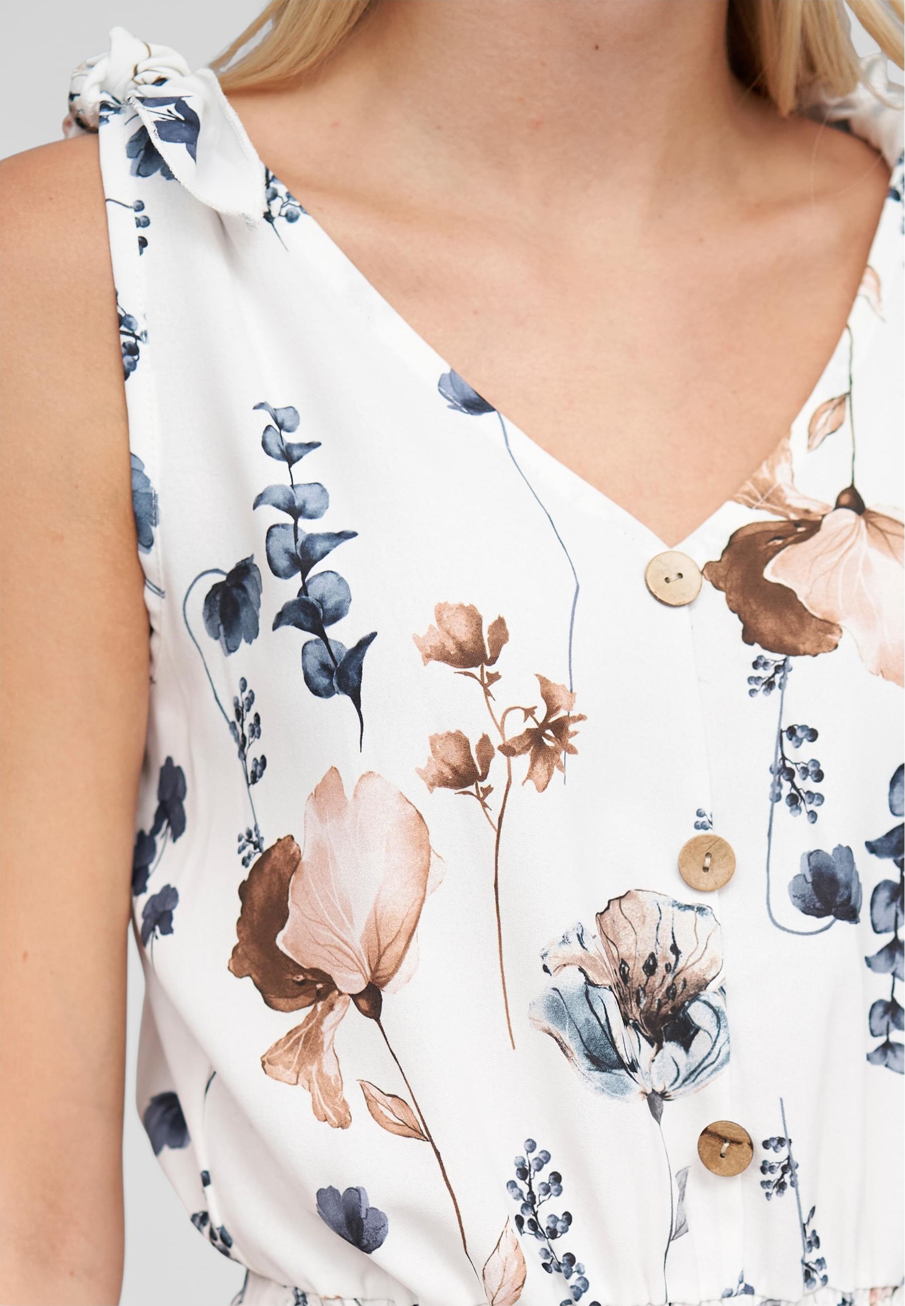 CLOUD 5IVE Shirtkleid »CLOUD 5IVE Dress with buttons and knot details floral print« 1 Stk. tlg.