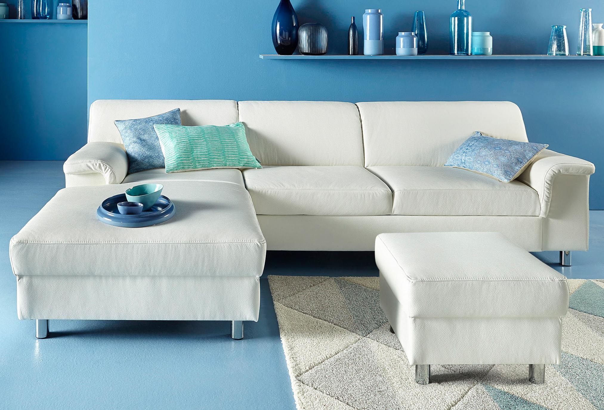 DOMO collection Ecksofa "Jamie, modern und elegant, Fußhöhe 9cm, L-Form," w günstig online kaufen