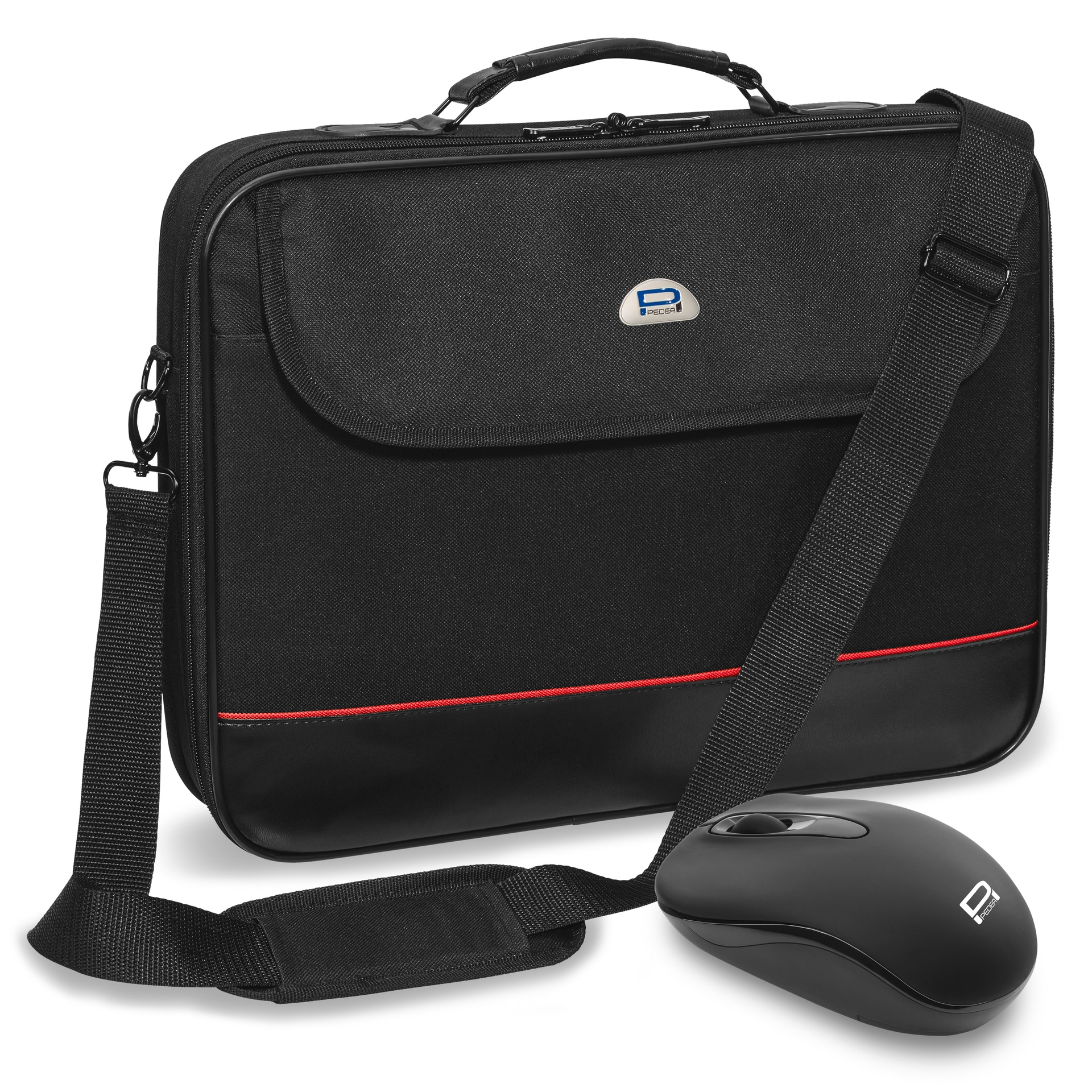 PEDEA Laptoptasche »Notebooktasche TRENDLINE 15,6 (39,6cm) + Maus«, (Set, 2 tlg., bestehend aus Notebooktasche und kabelloser Maus), Umhängetasche mit Schultergurt