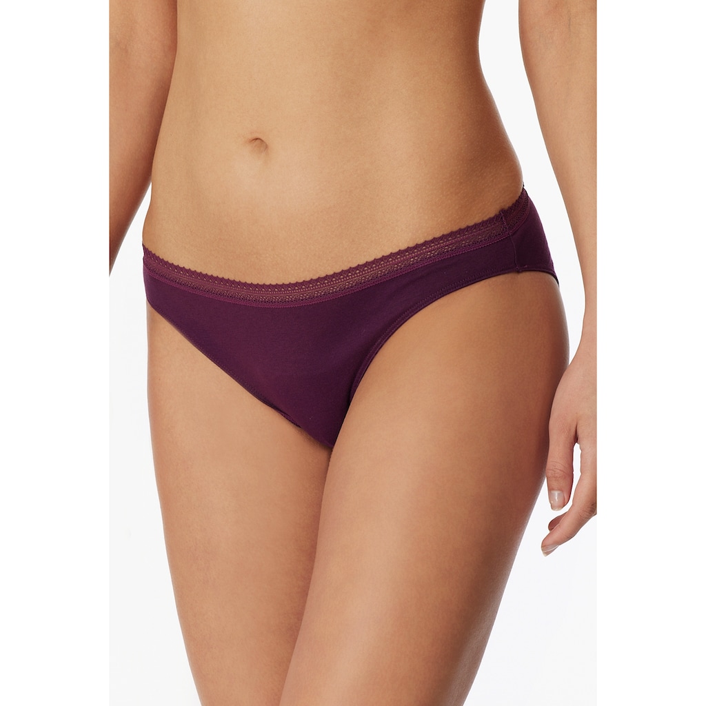 Schiesser Rioslip »"Cotton Lace"«, (2er-Pack), mit femininem Spitzenband am Bund