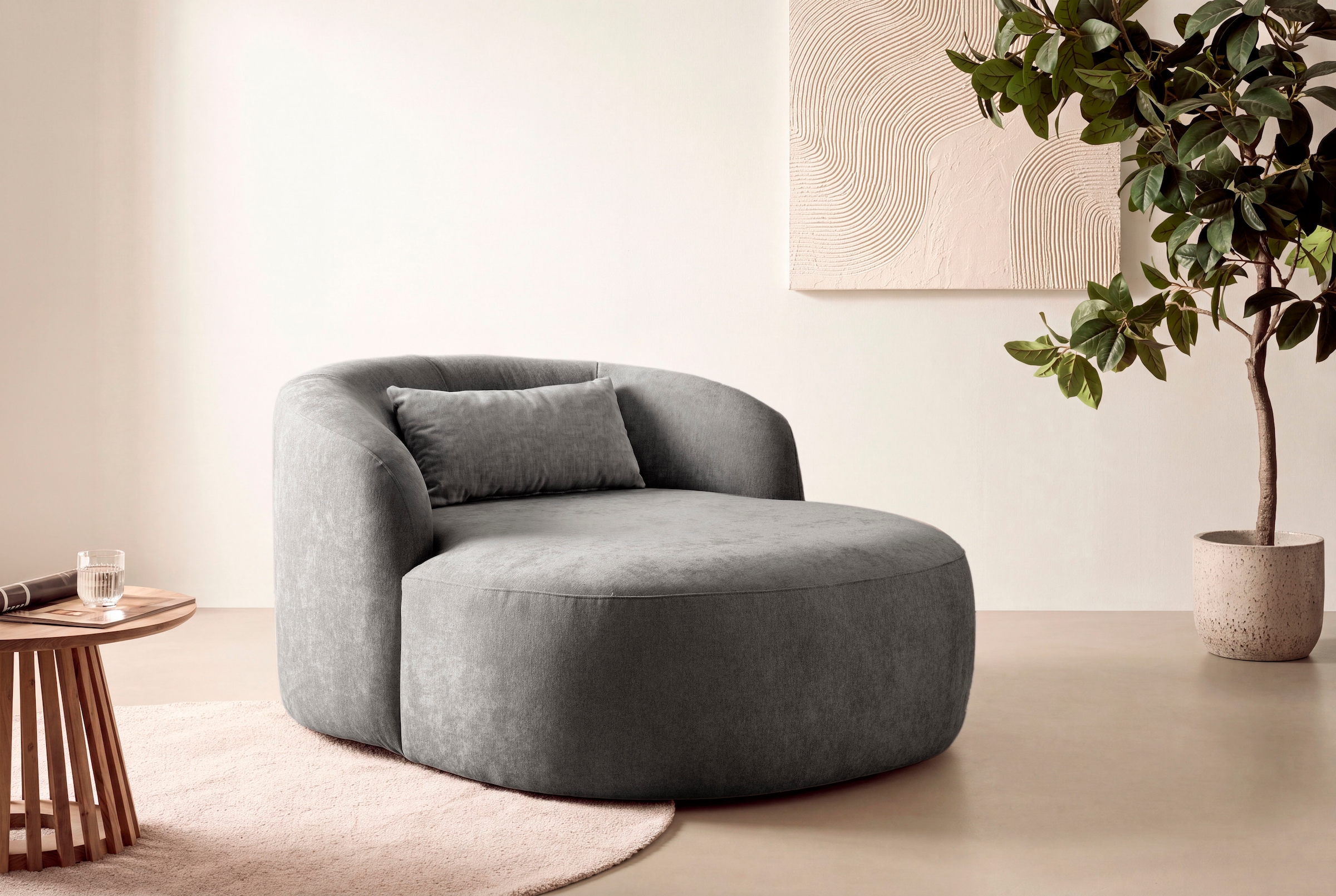 LeGer Home by Lena Gercke XXL-Sessel "Yllara, moderner Lesesessel, Loveseat mit großzügiger Sitzfläche" mit geschwungener Rückenlehne in Samt oder Struktur