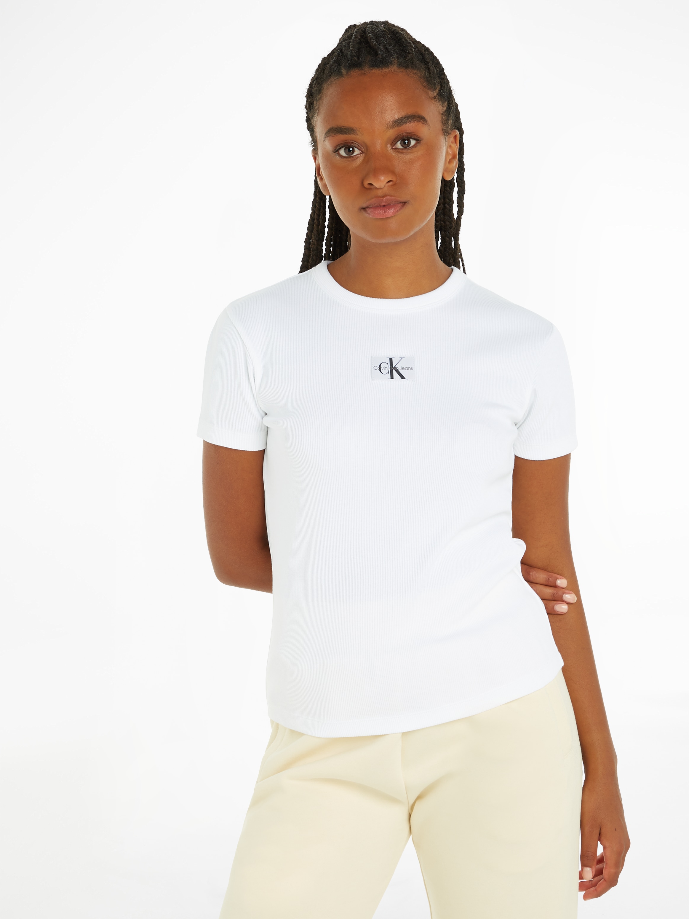| RIB »WOVEN BAUR kaufen Klein online TEE« T-Shirt LABEL REGULAR Calvin Jeans