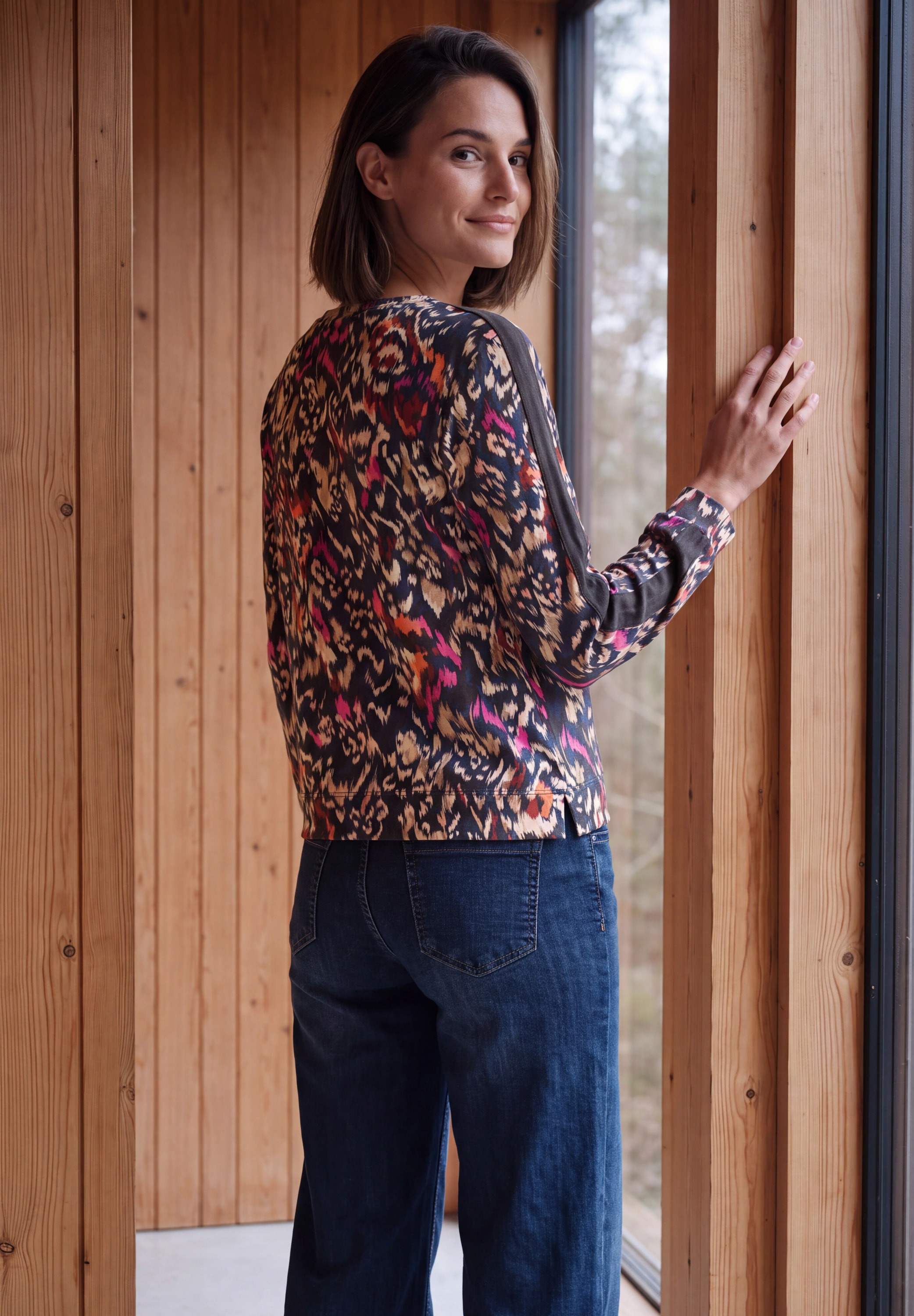 Cecil T-Shirt mit grafischem Muster / Boat Neck