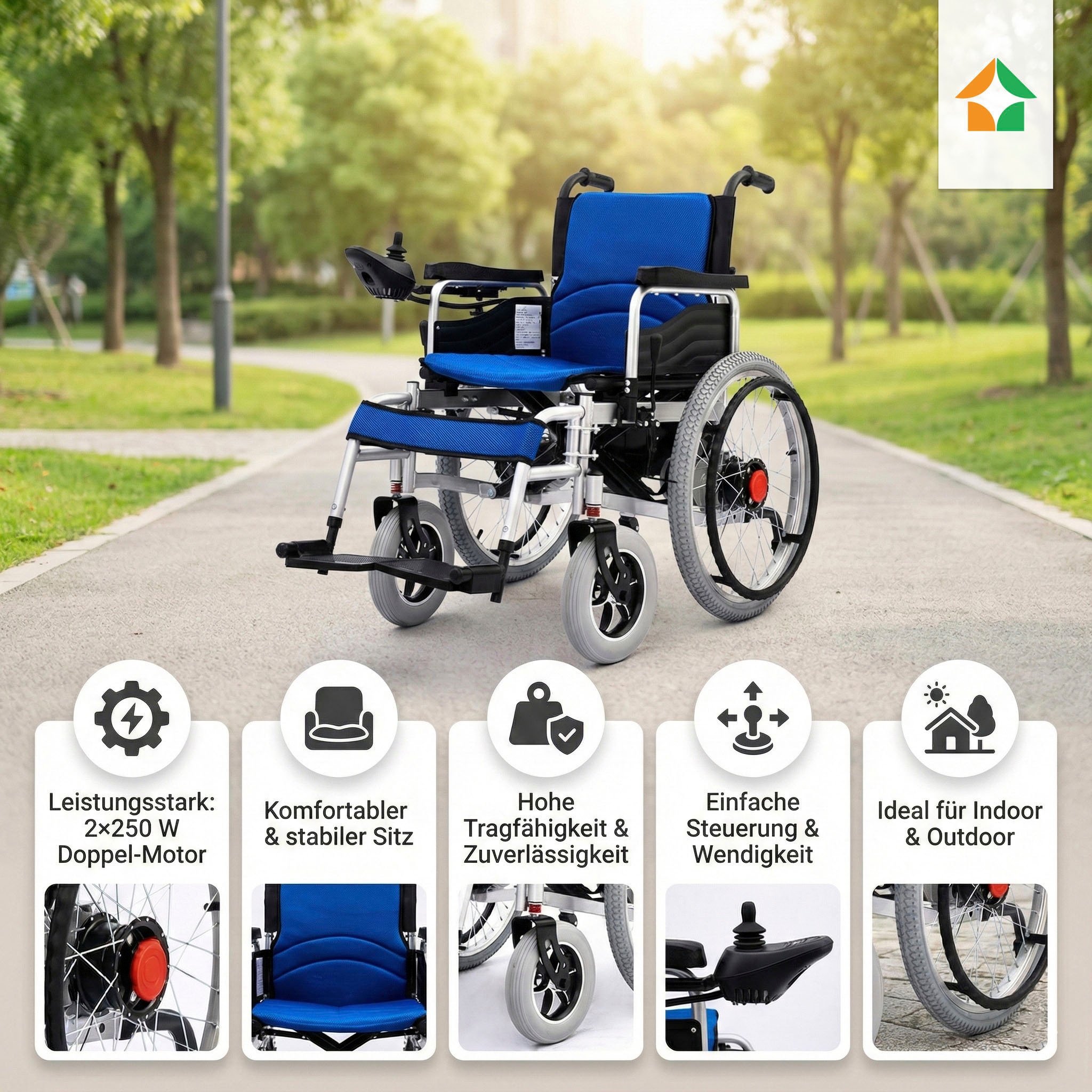 ECONELO Elektromobil »E-Rollstuhl Faltbar 250Wx2« 6 km/h