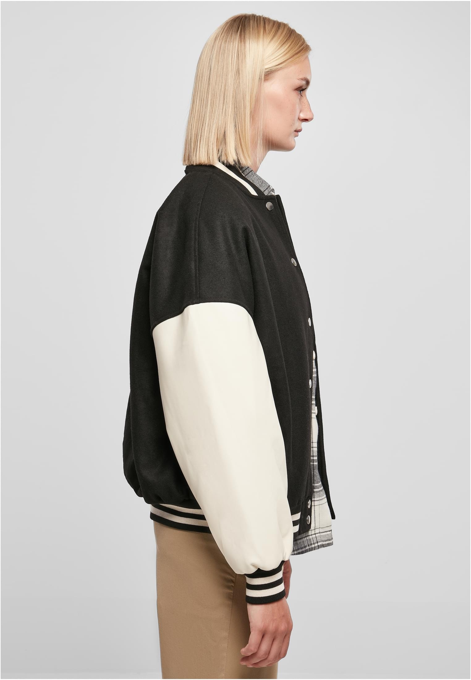Jacket«, Big College bestellen BAUR online Kapuze URBAN (1 CLASSICS Ladies Oversized St.), U ohne »Damen | Collegejacke