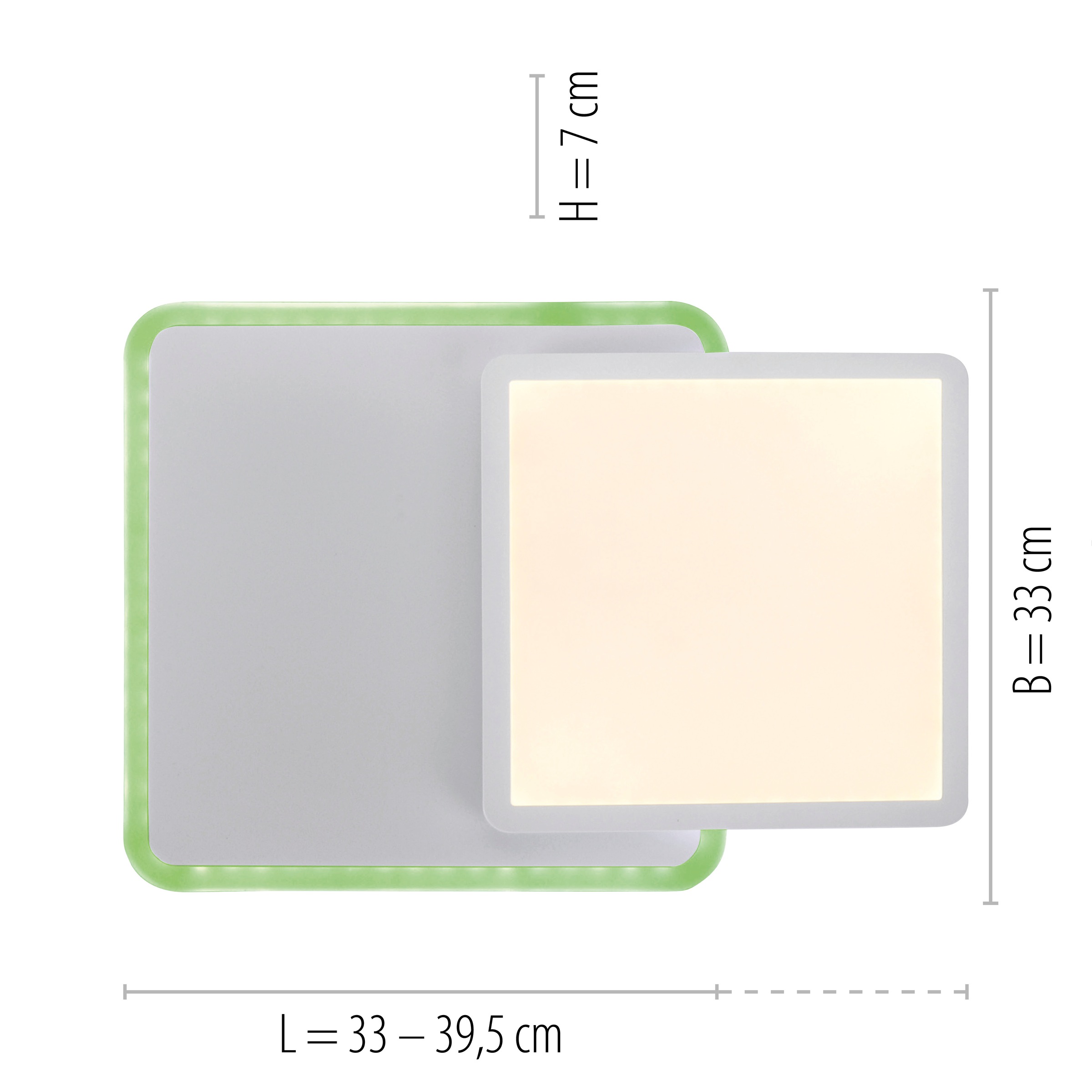JUST LIGHT Deckenleuchte »ARENDA«, 2 flammig, Leuchtmittel LED-Board-LED-Board | LED fest integriert, CCT - tunable white, RGB, dimmbar über Fernbedienung, Serienschalter