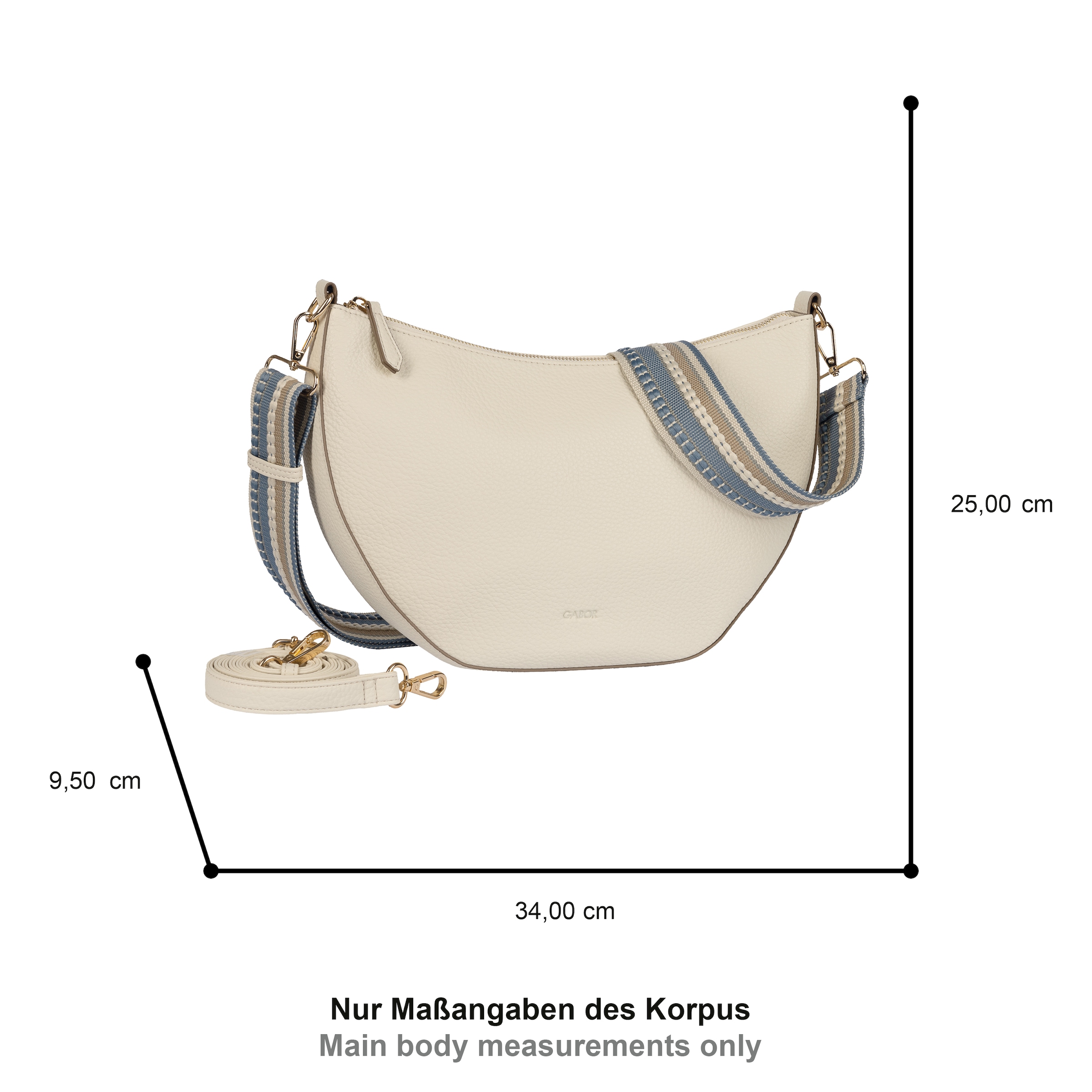 Gabor Umhängetasche »Linda Summer« Schultertasche mit dezentem Logo und extrabreitem Schultergurt