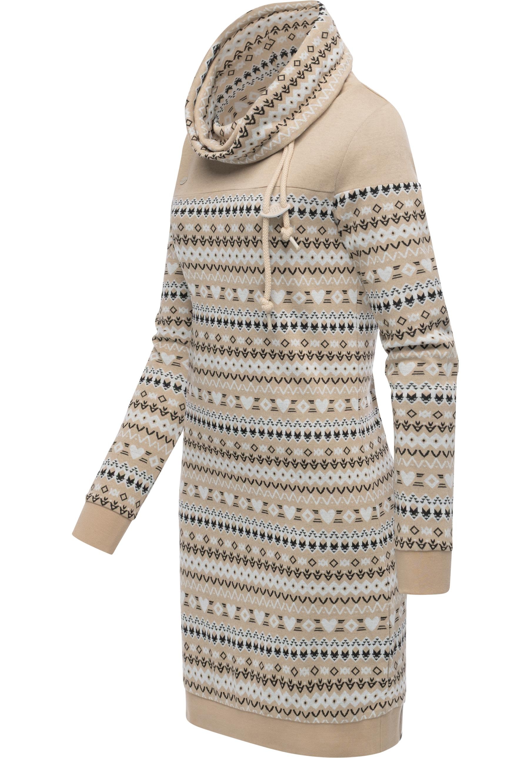 Ragwear Sweatkleid »Chlloe Jacquard YOUMODO«, stylisches Langarmkleid mit verspieltem Print