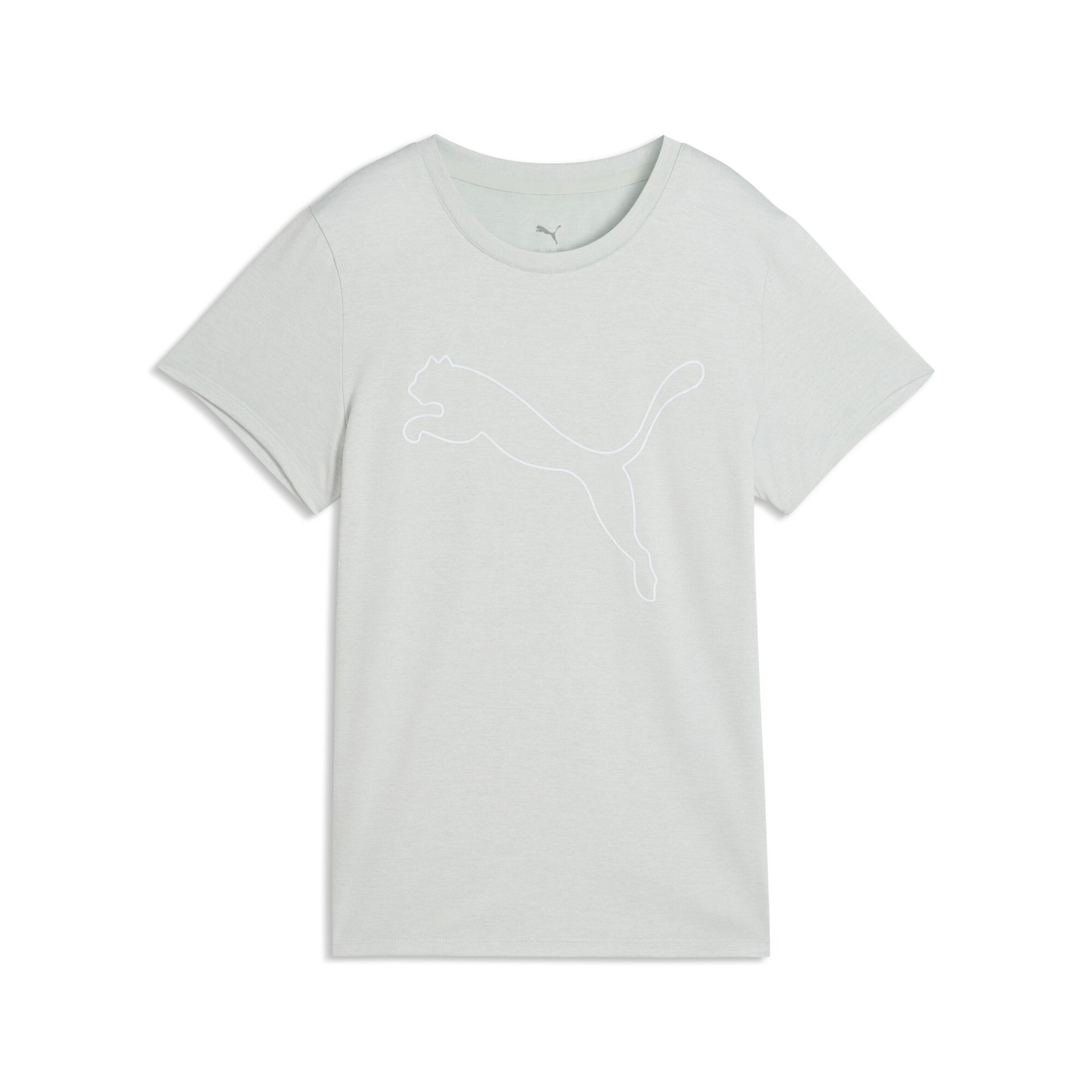 PUMA Trainingsshirt "W TAD ESSENTIAL HEATHER LOGO TEE" Kurzarm, sportliches T-Shirt, für sportliche Aktivitäten