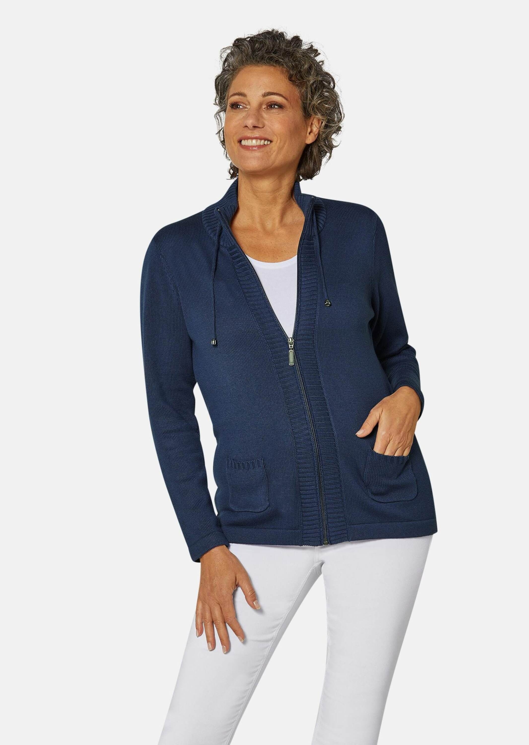 GOLDNER Strickjacke "Kurzgröße Sportliche Strickjacke" günstig online kaufen