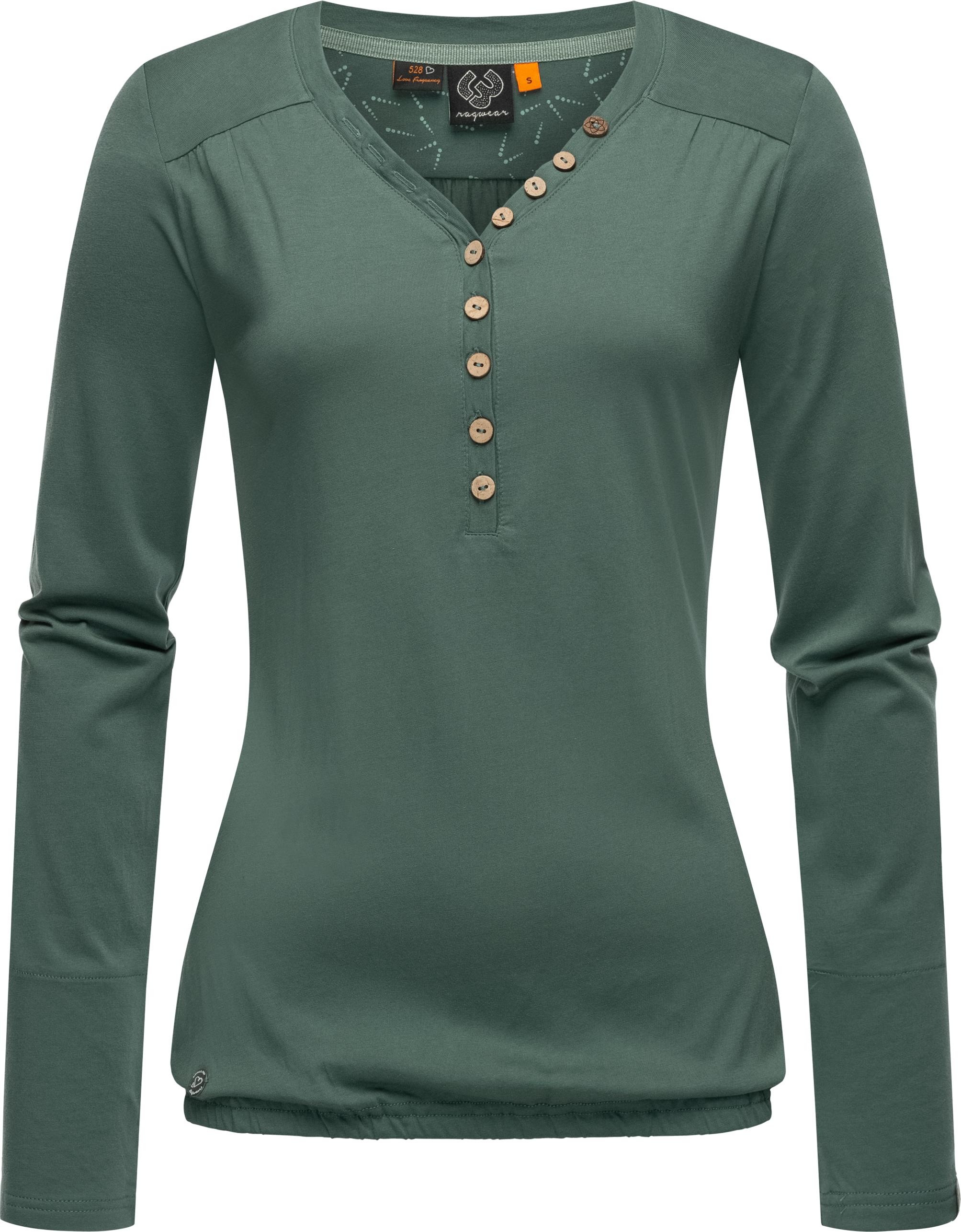 Ragwear Langarmshirt »Pinchi«, Stylisches Damen Longsleeve mit Knöpfen