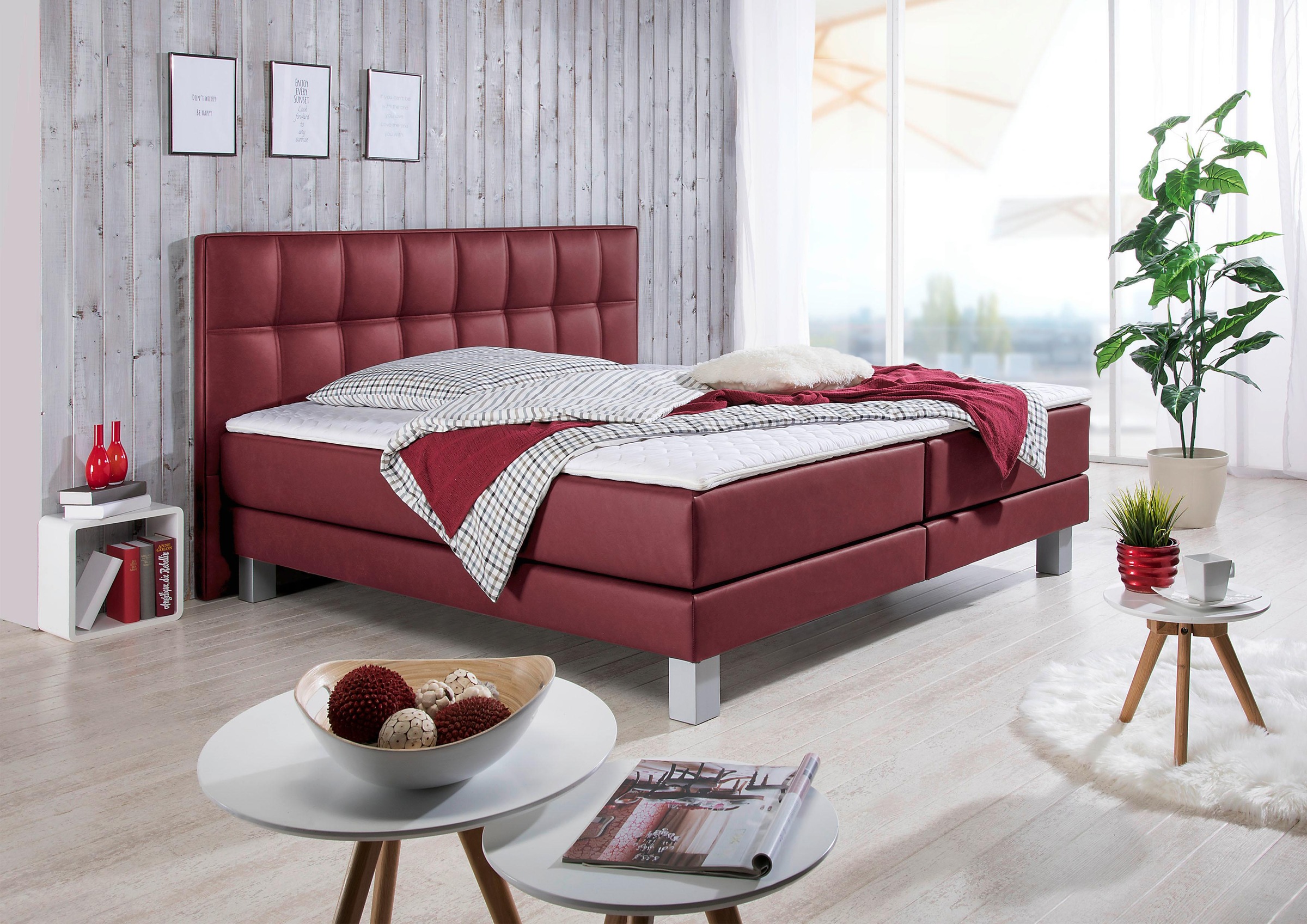 INOSIGN Boxspringbett »Tavira«, in 4 Breiten, 4 Farben und 3 Matratzenarten, incl. Topper