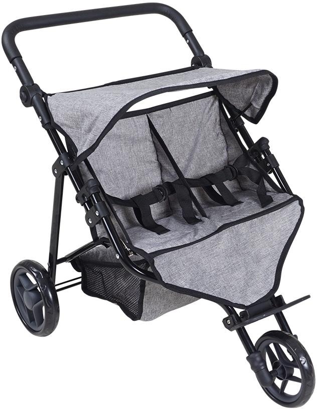 Knorrtoys® Puppen-Zwillingsbuggy »Duo - Jeans Grey«