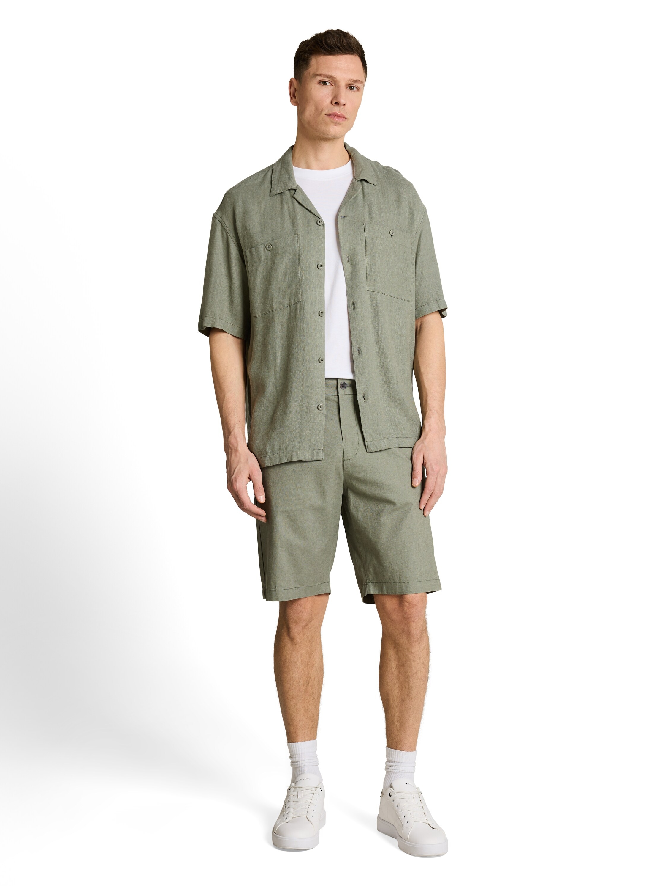 TOM TAILOR Denim Chinoshorts  aus Leinen