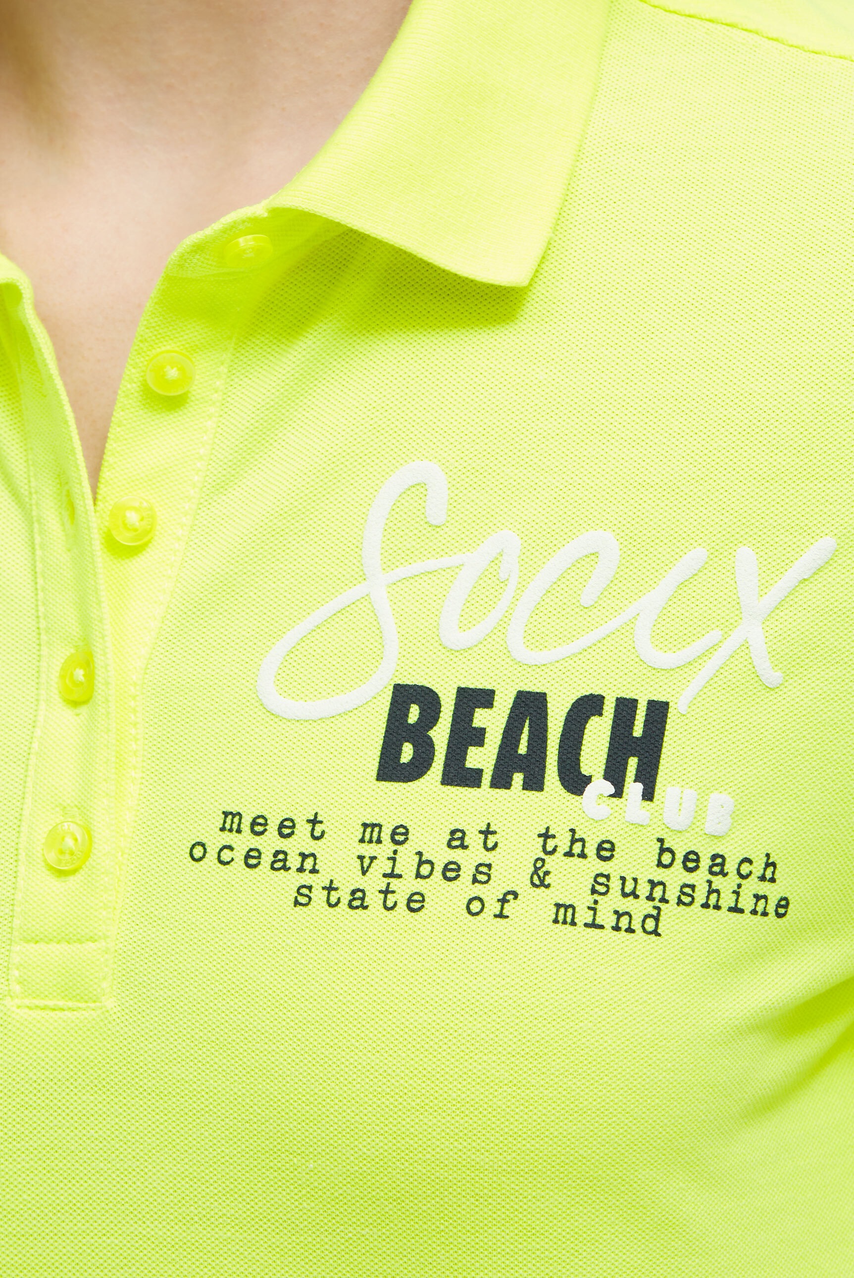 SOCCX Poloshirt mit Puff-Print
