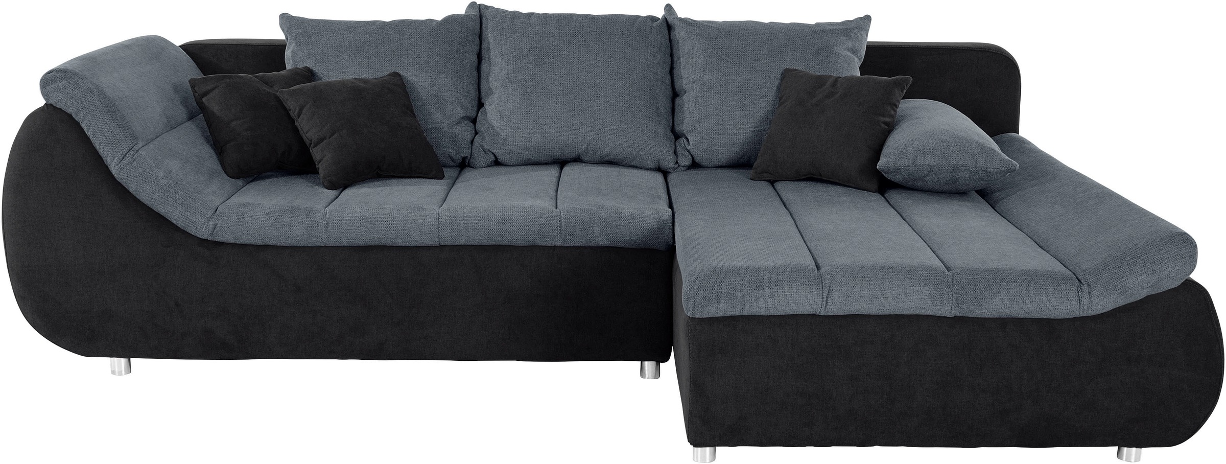 INOSIGN Ecksofa »Imola, elegant und modern, aktuelle Steppung im Sitz, bequem, L-Form«, frei im Raum stellbar, wahlweise mit Bettfunktion und Bettkasten