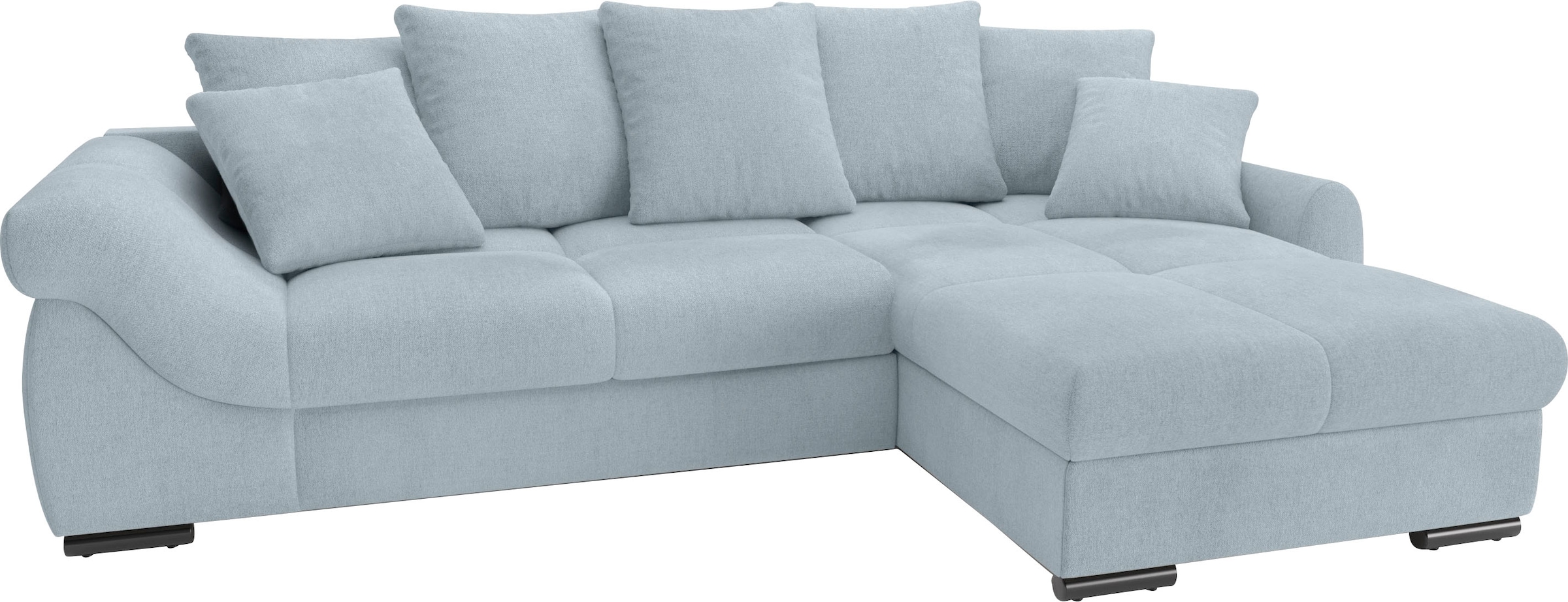 Ecksofa »Livorno DuraFlex«, inkl. Hochschläfer-Bettauszug, XL-Bettkasten weiß beschichtet