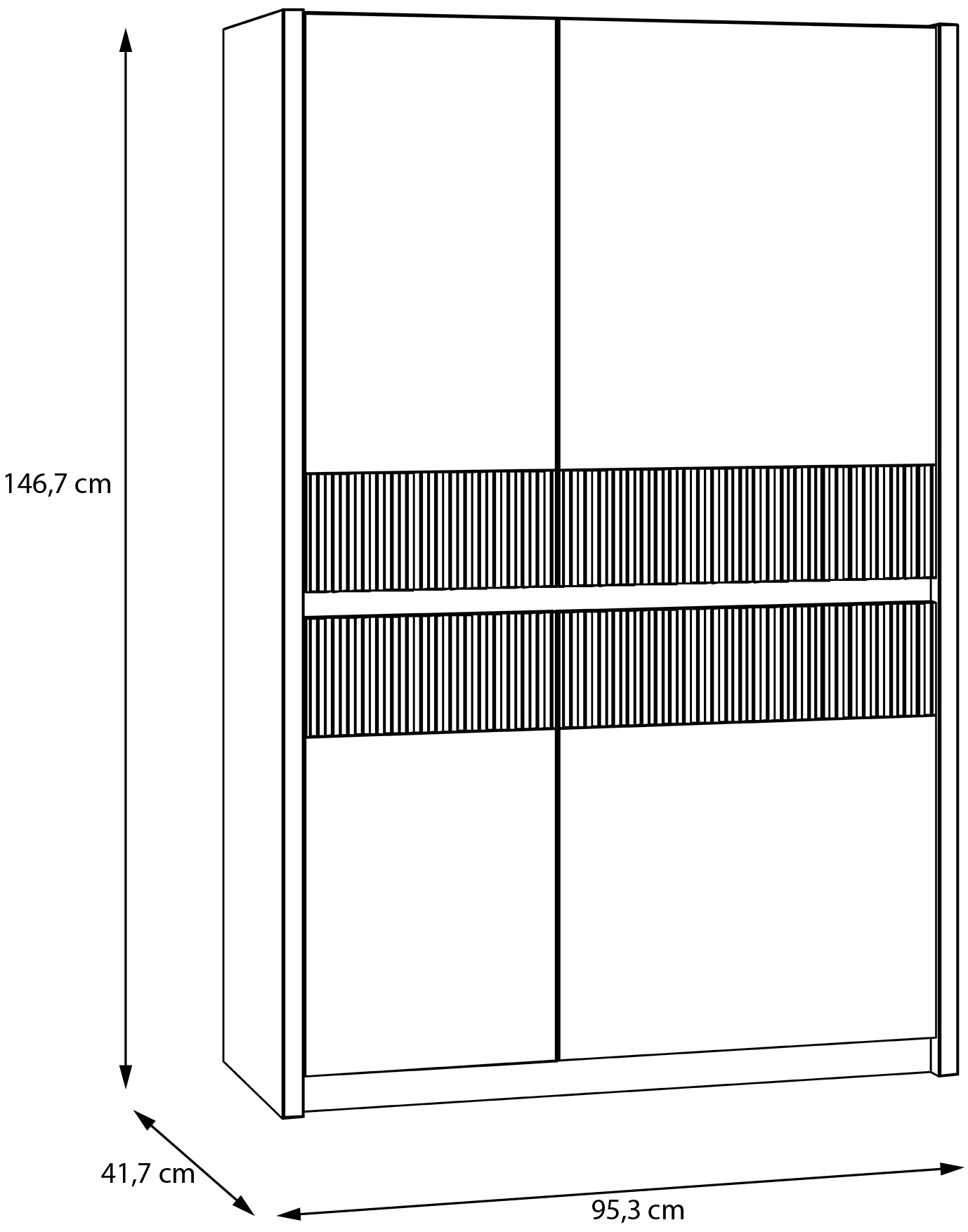 FORTE Highboard »Oak Square«