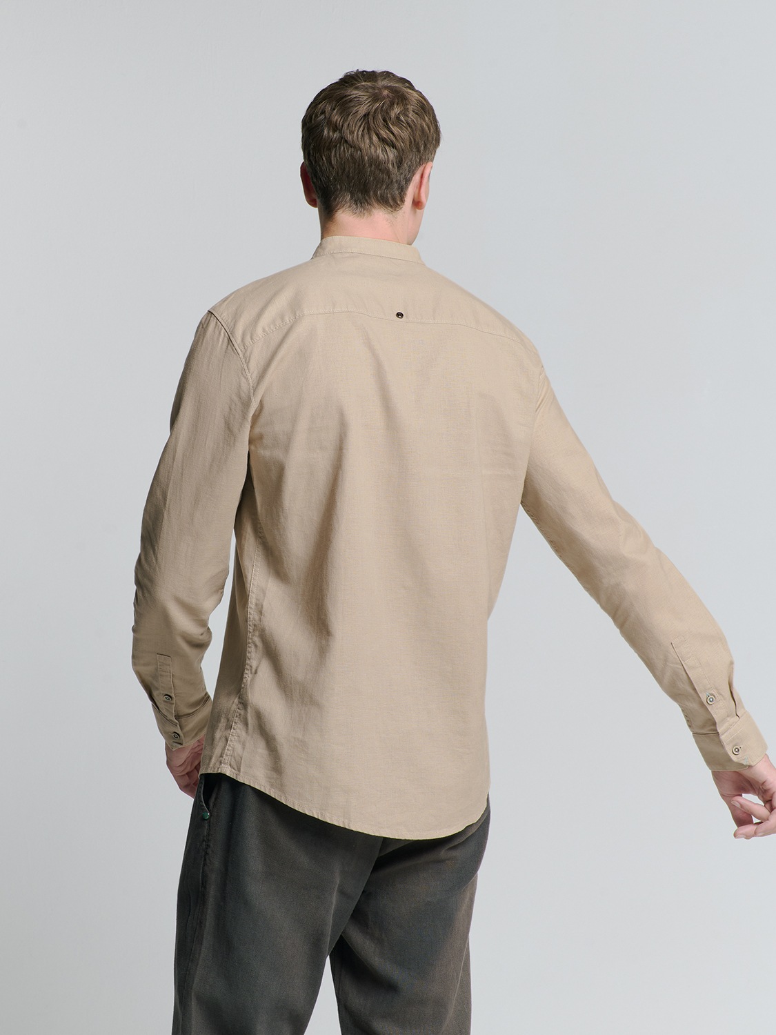 NO EXCESS Langarmhemd "No Excess Leinenhemd" günstig online kaufen