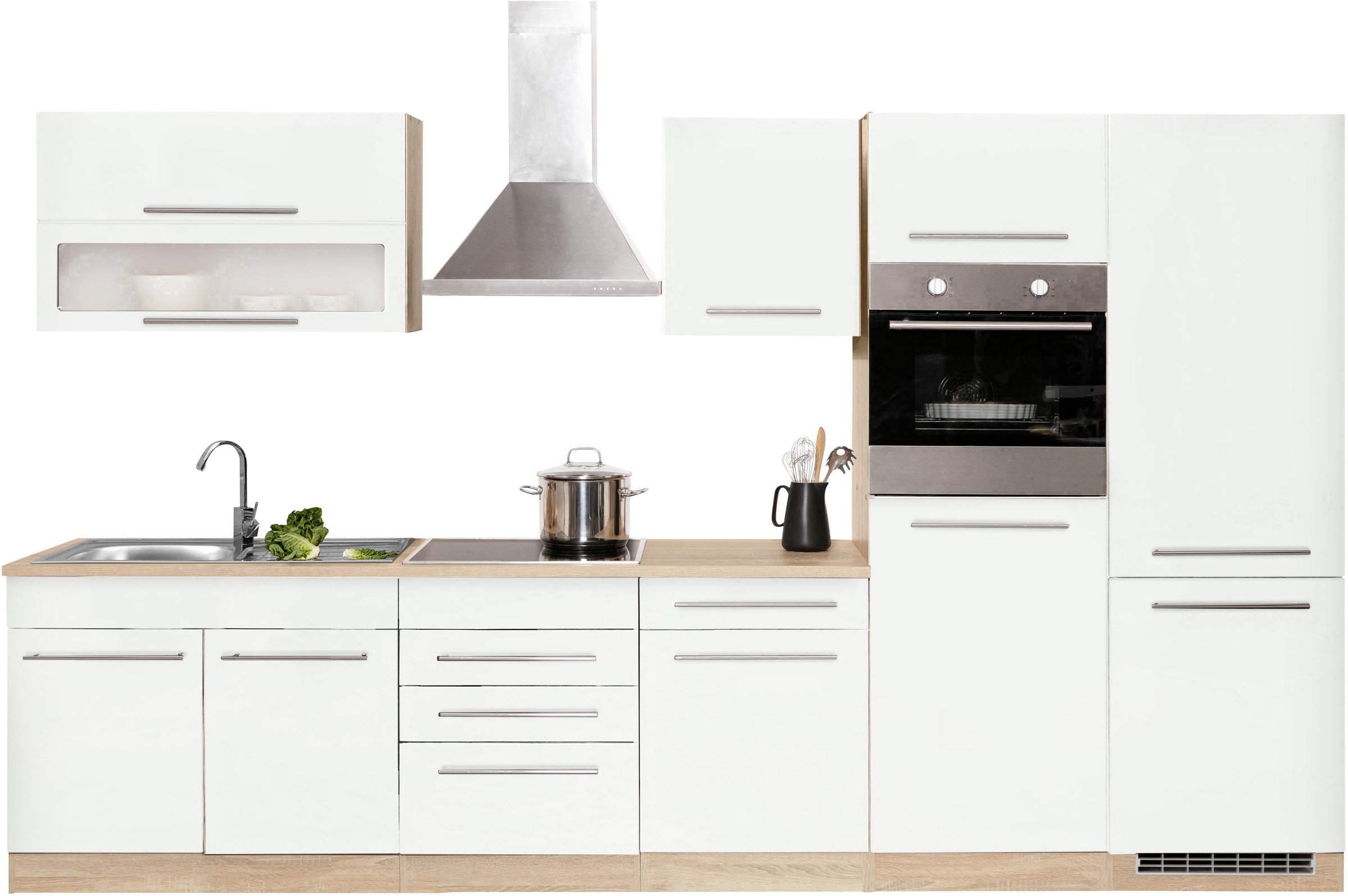 KOCHSTATION Küchenzeile »KS-Eton« mit E-Geräten, Breite 330 cm