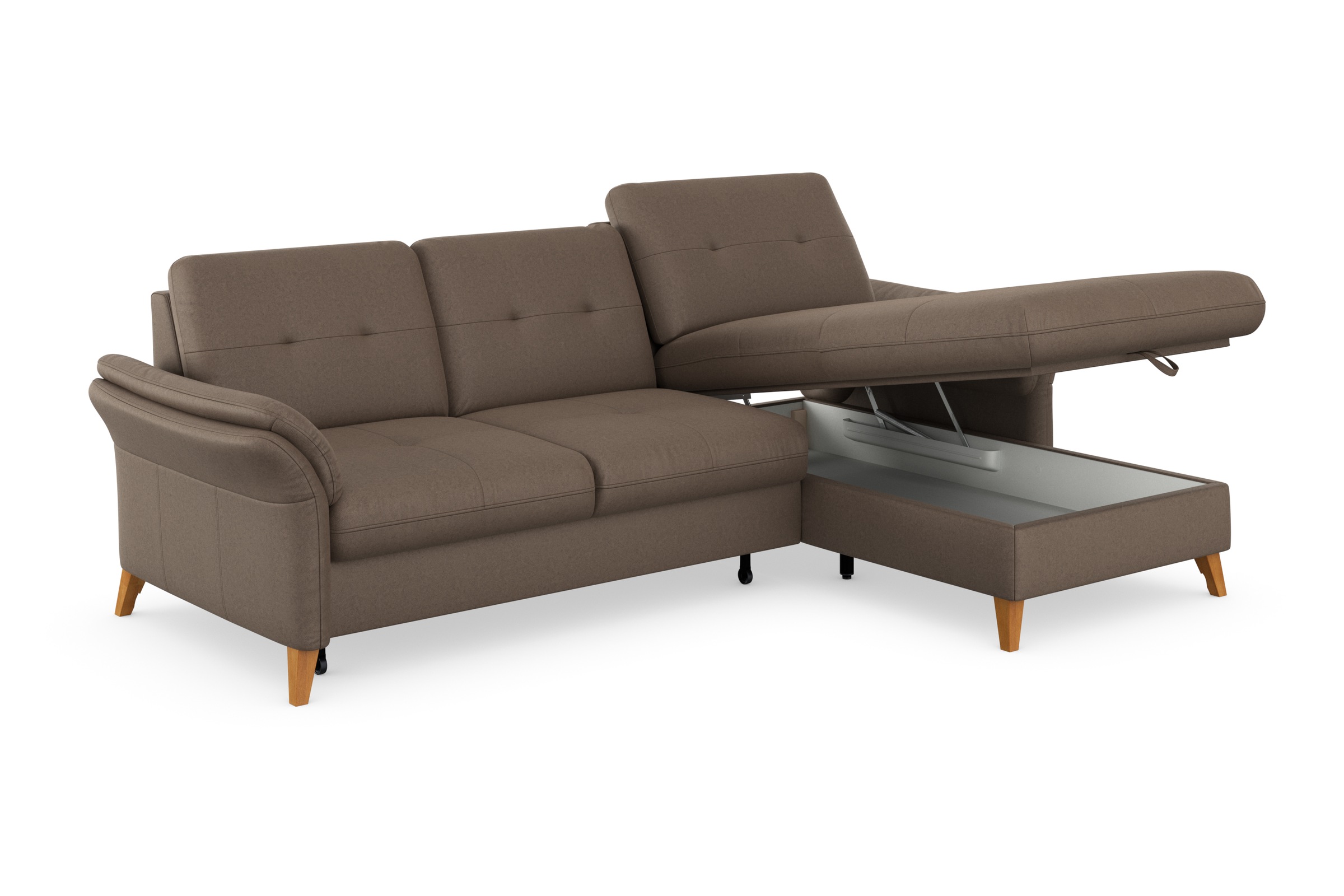 sit&more Ecksofa »Göteborg«, Sitztiefenverstellung und Federkern, wahlweise mit Bettfunktion