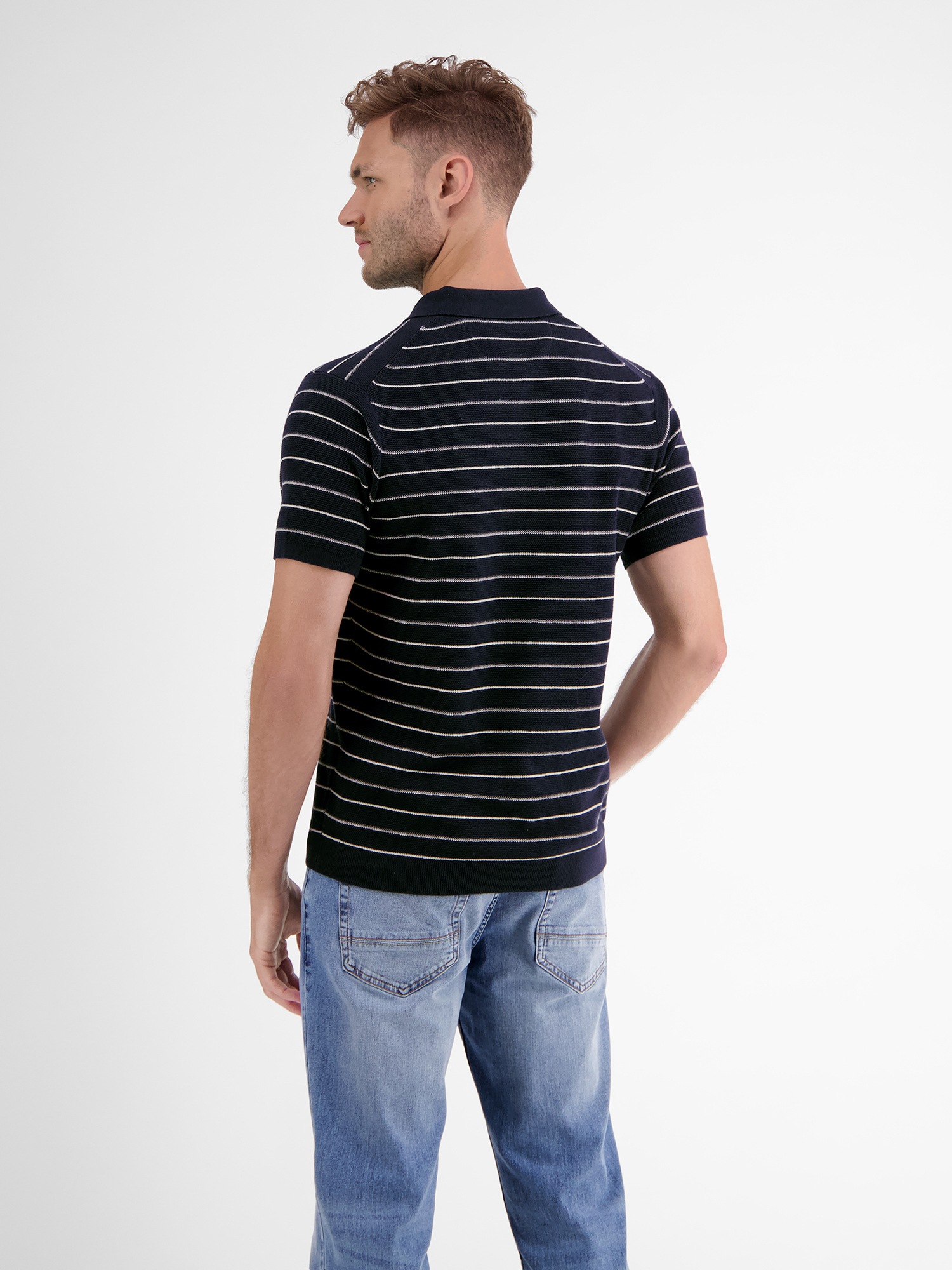 LERROS Poloshirt »LERROS Poloshirt in sommerlich-stylischer Strickoptik«