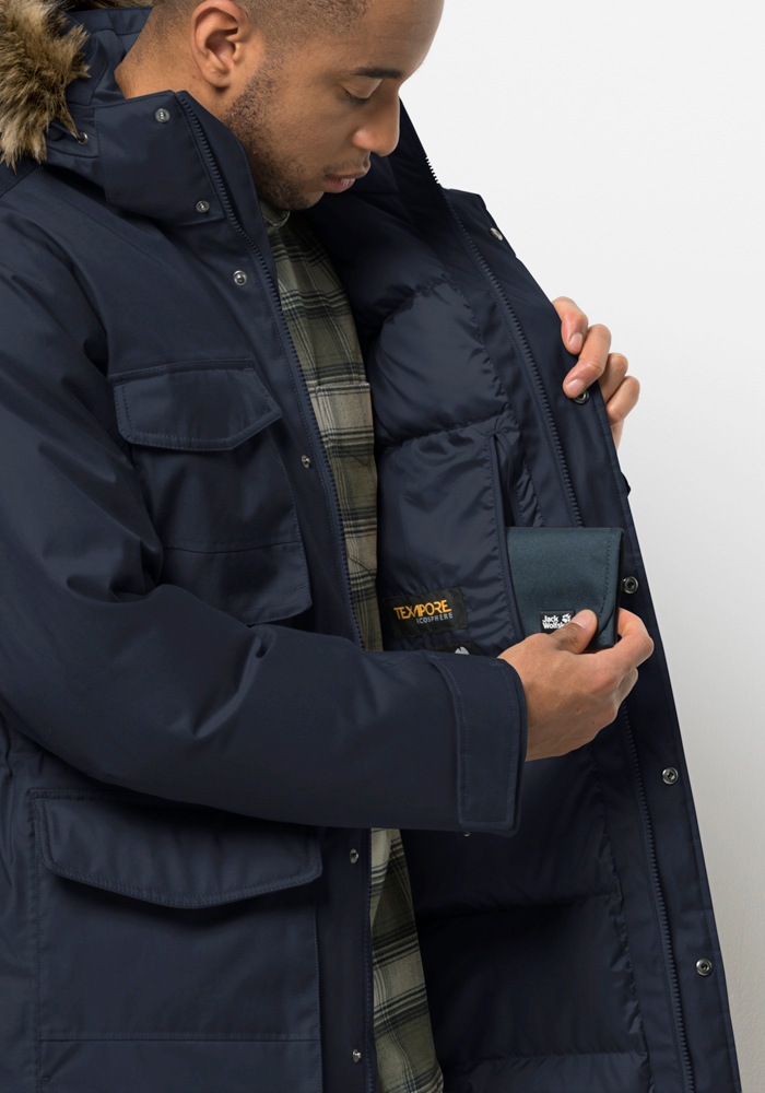 Jack Wolfskin Funktionsparka »WINTERFROST DOWN PARKA M«, mit Kapuze