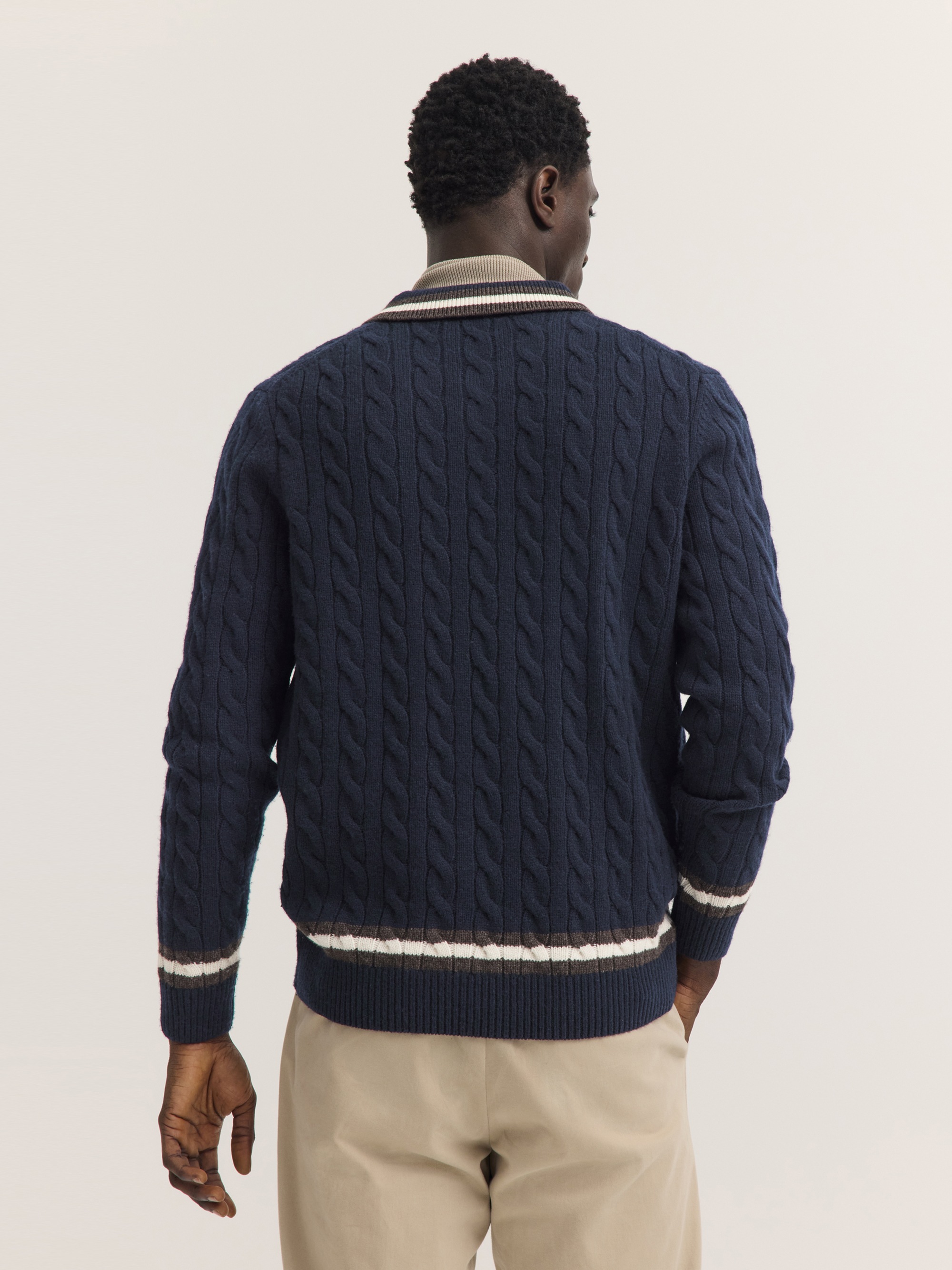 bugatti Poloshirt »Regular Fit« Regular Fit Wollmix Zopfmuster