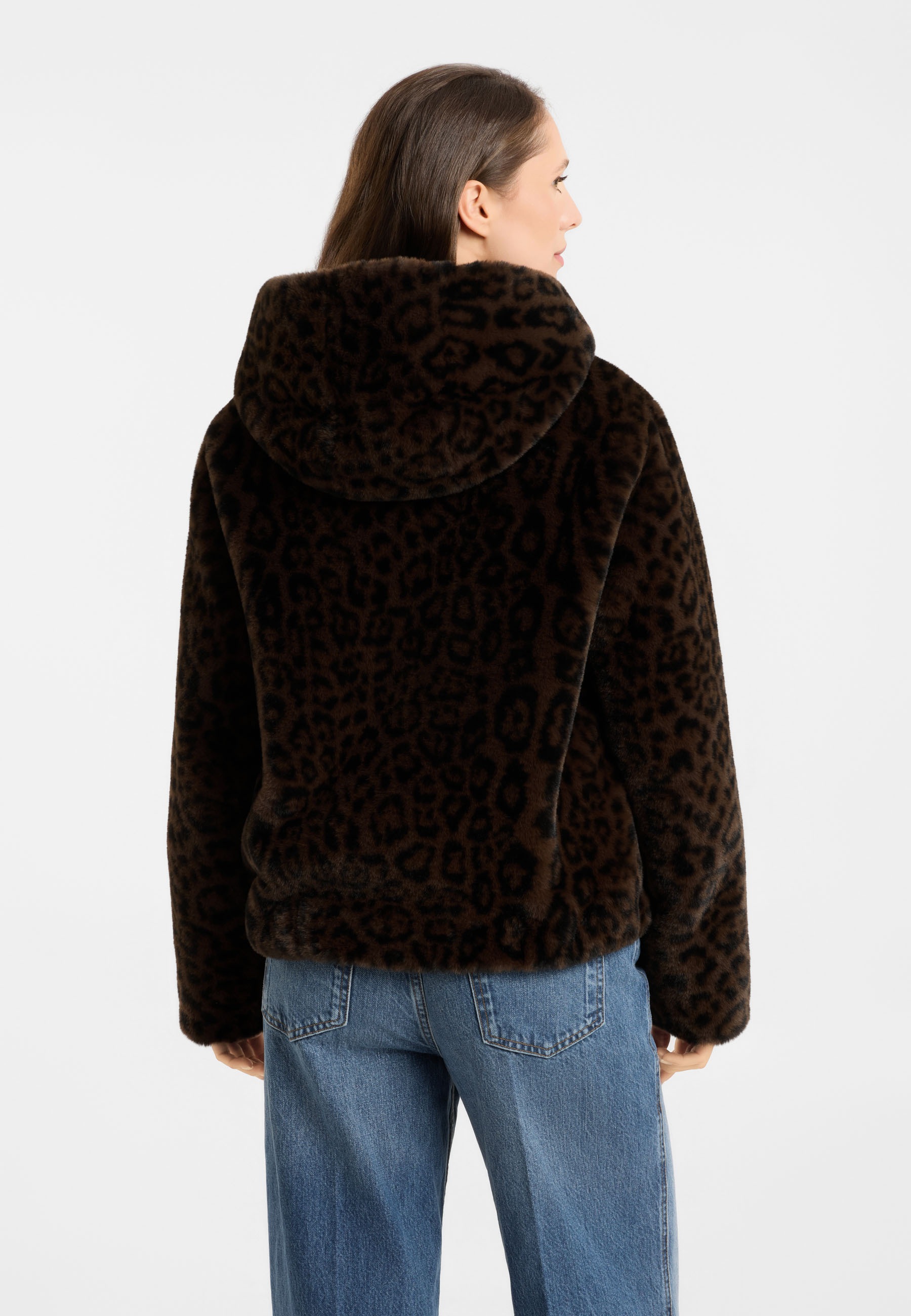 Frieda & Freddies Winterjacke »Frieda & Freddies Jacke mit Leo-Dessin und Kapuze«