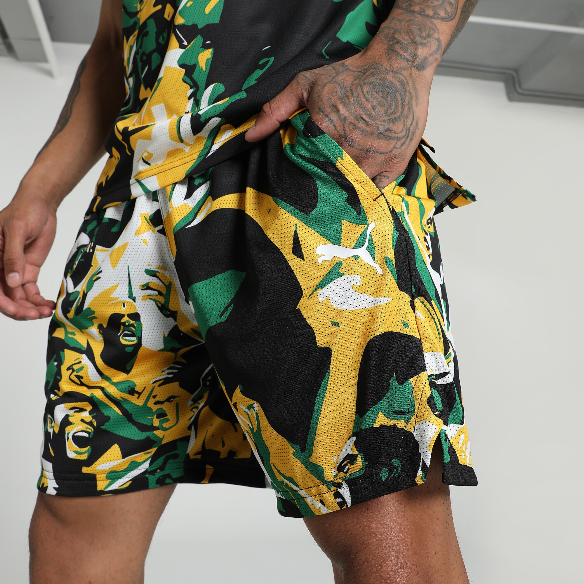 PUMA Shorts »Rival Rage Shorts mit Allover-Print Herren«