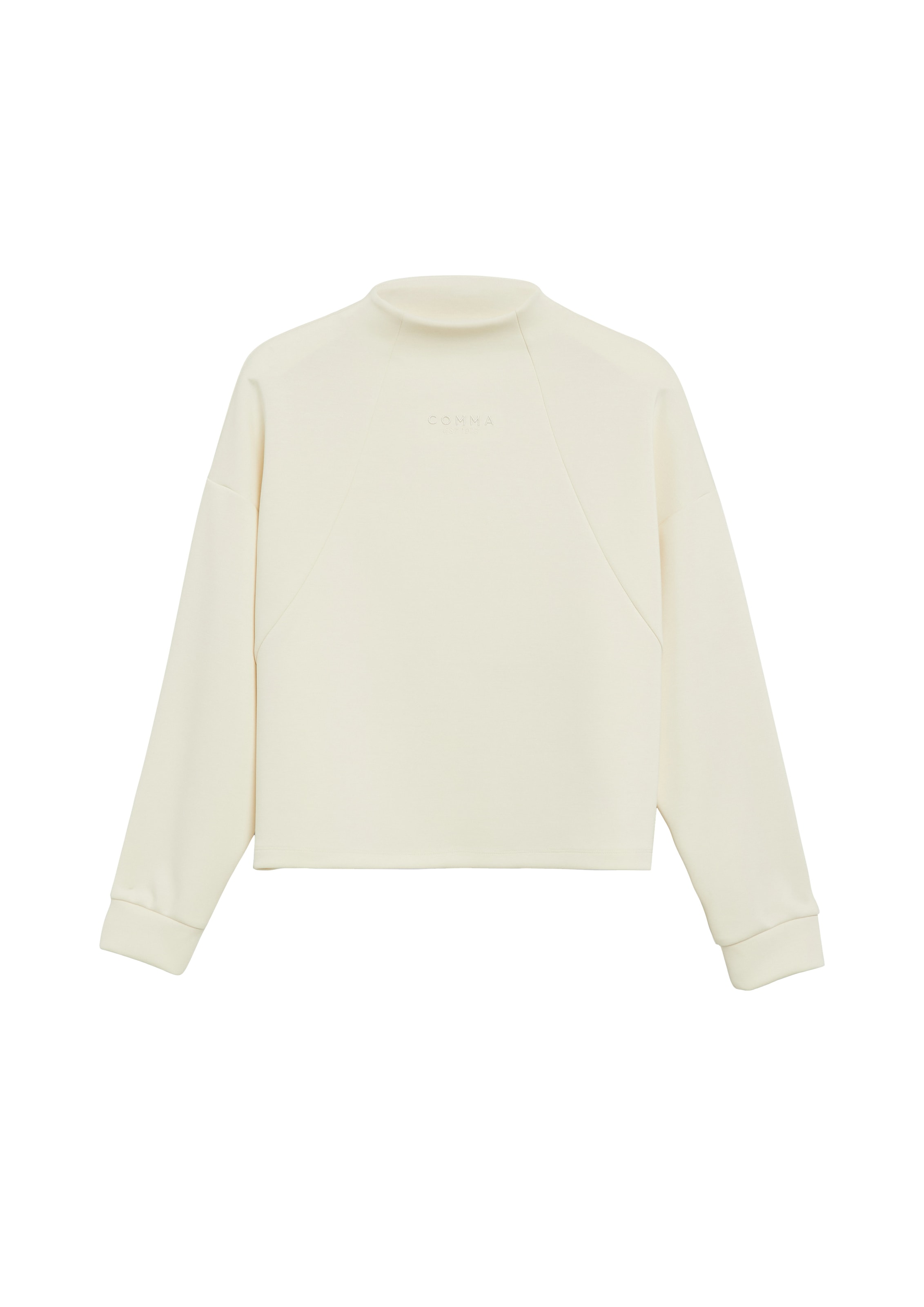 Comma Sweater , mit Stehkragen / Logo-Stickerei / Viskose mit Stretch

